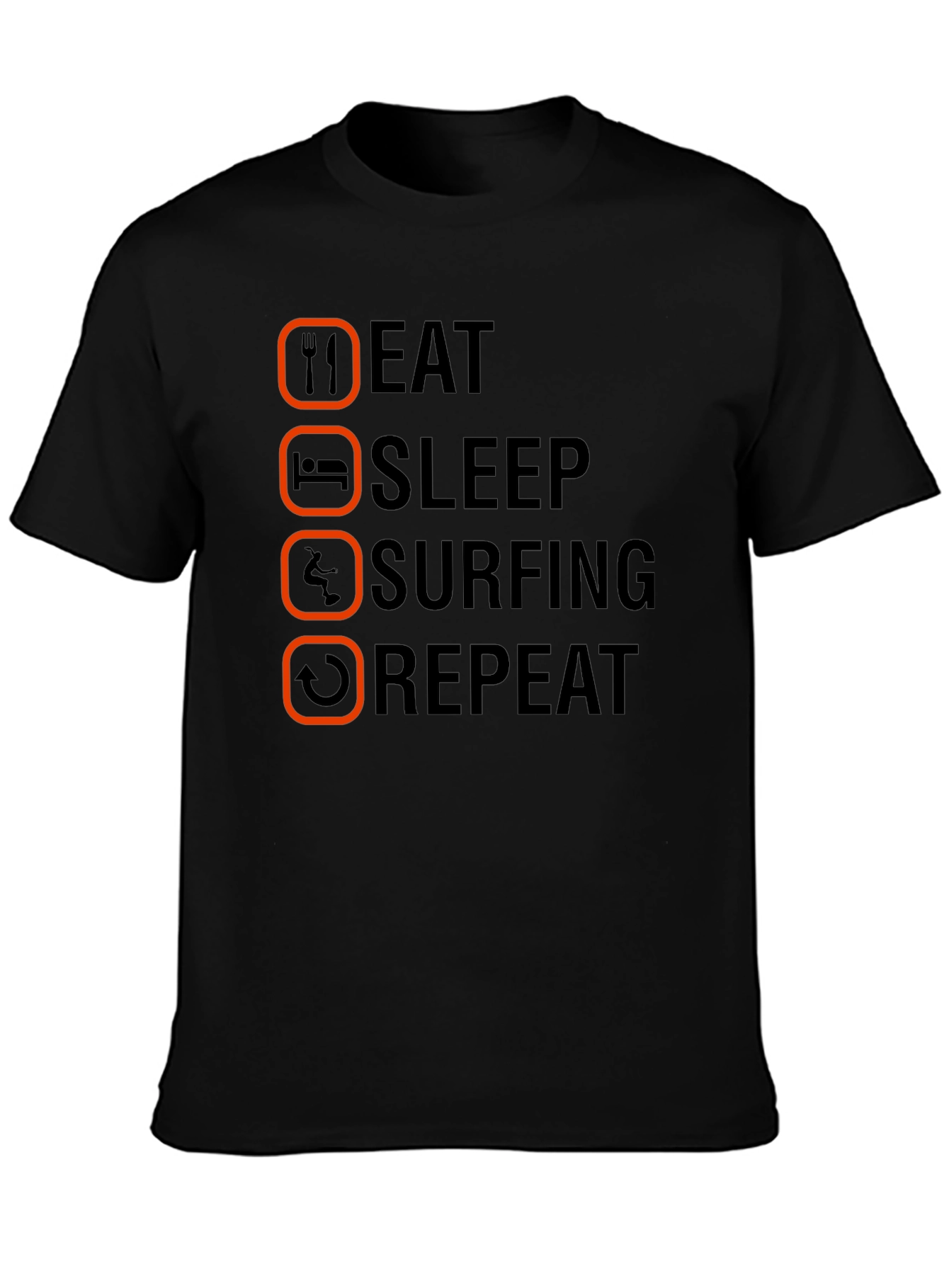 Eat Sleep Surfing Repeat Graphic T-Shirt