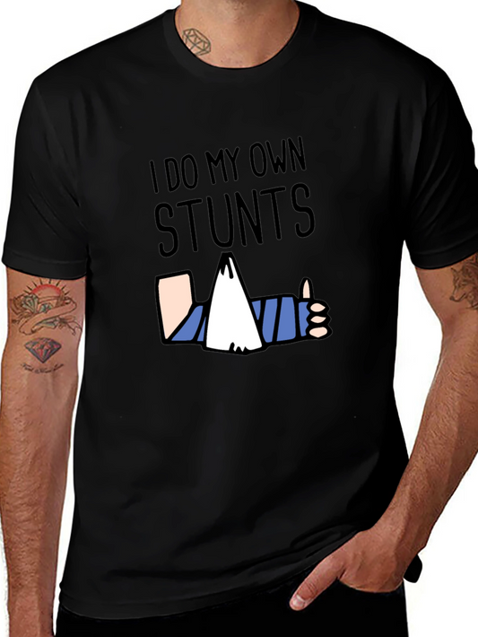 I Do My Own Stunts Graphic Tee - Black Humor T-Shirt