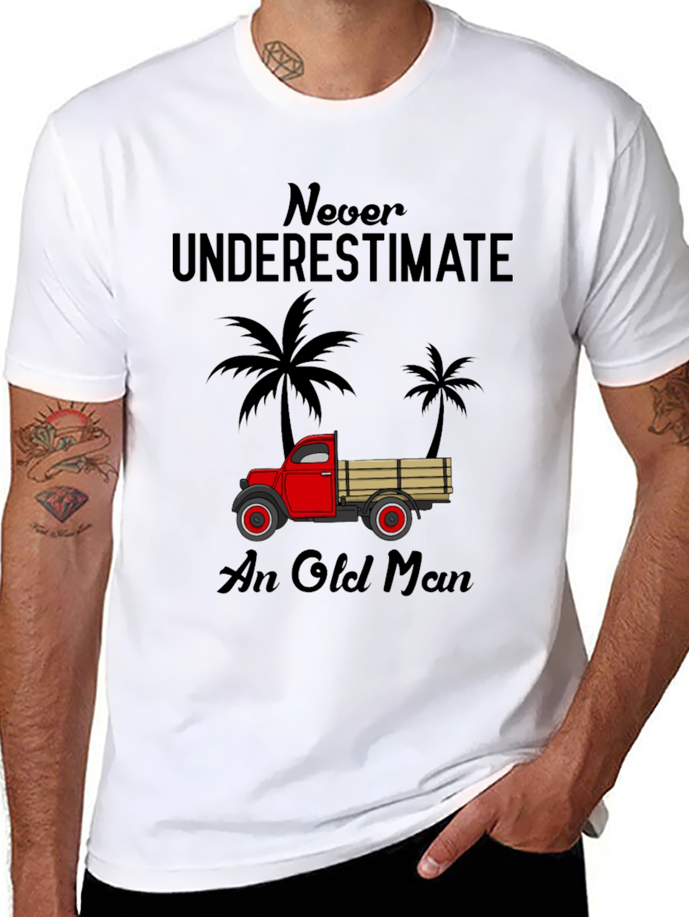 Never Underestimate An Old Man Truck T-Shirt