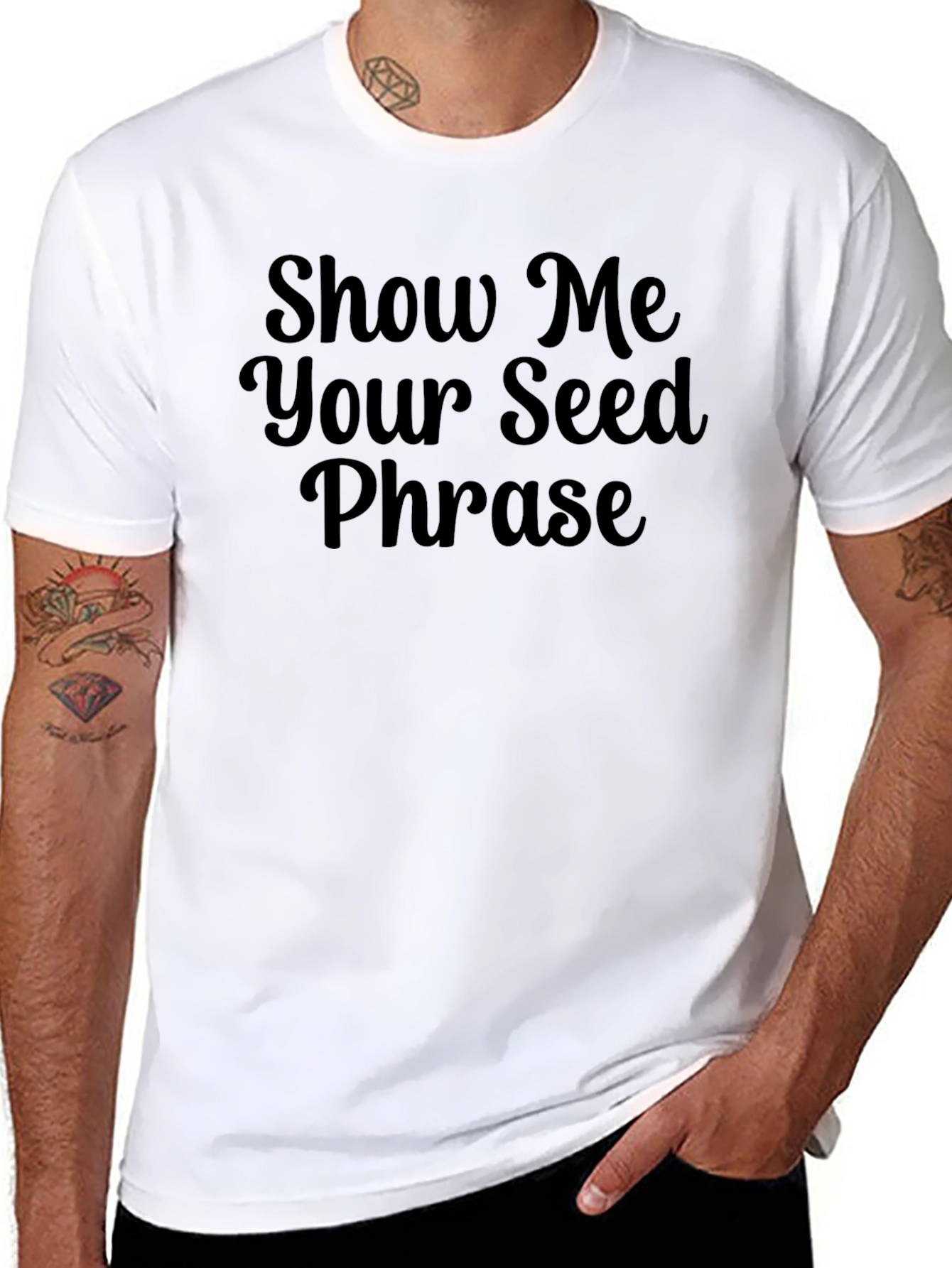 Show Me Your Seed Phrase Black T-Shirt