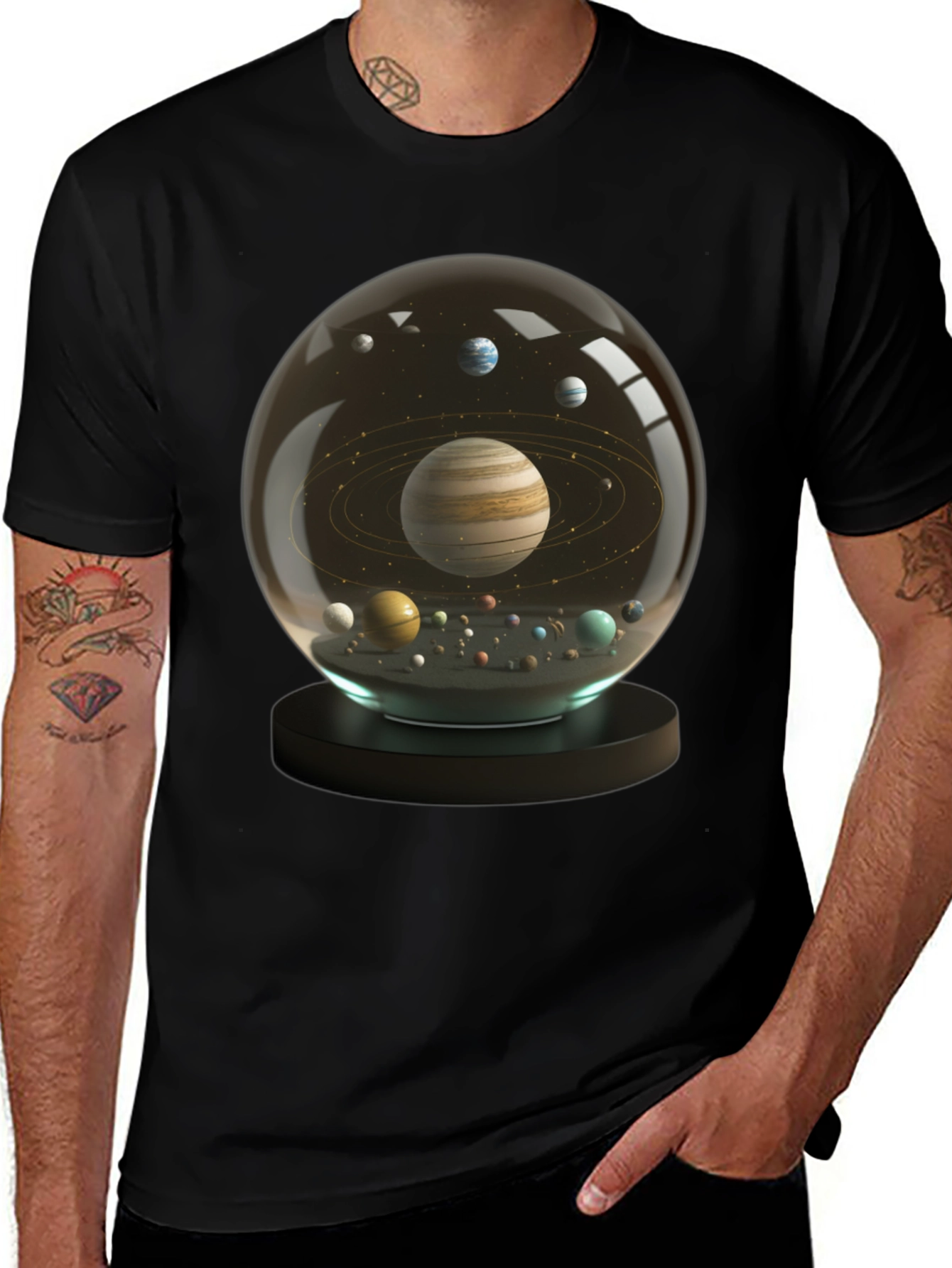 Planetary System T-Shirt - Unique Galaxy Design