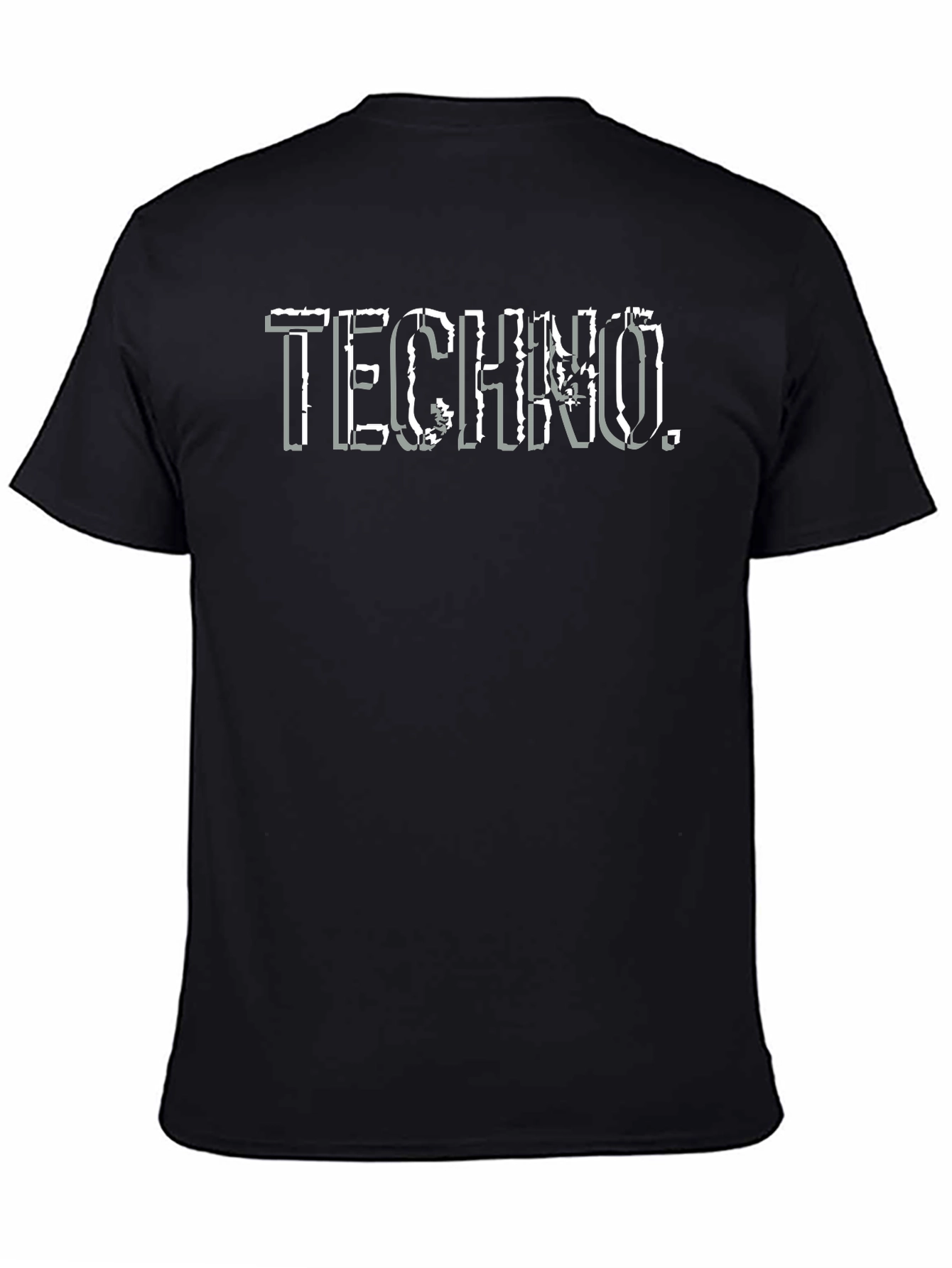 Techno Graphic Print Black T-Shirt