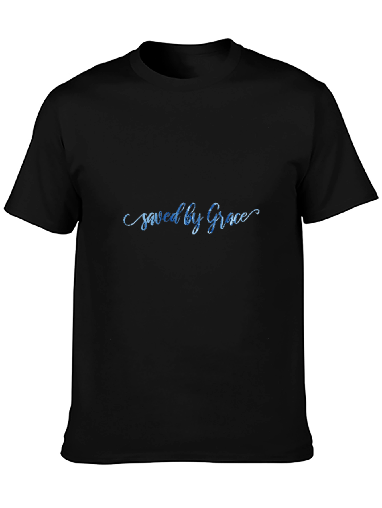 Saved by Grace Black Graphic T-Shirt