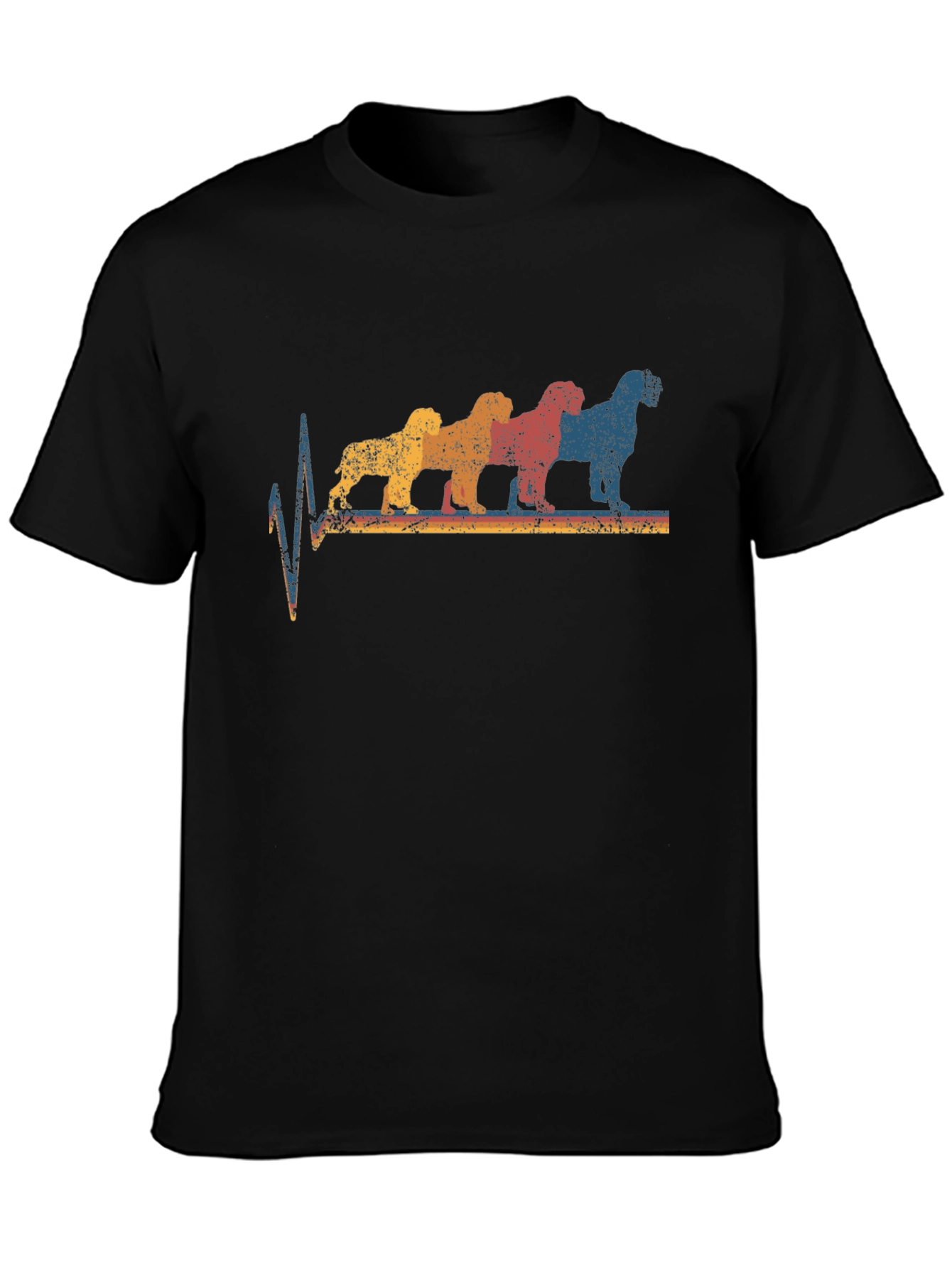 Retro Dog Breed Heartbeat Graphic Tee