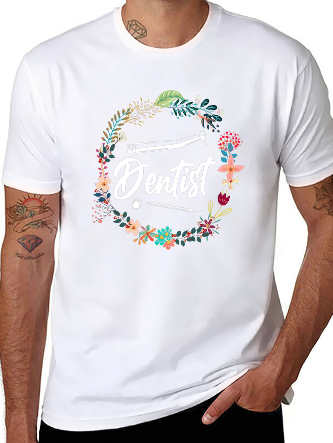 Dentist Floral Graphic T-Shirt