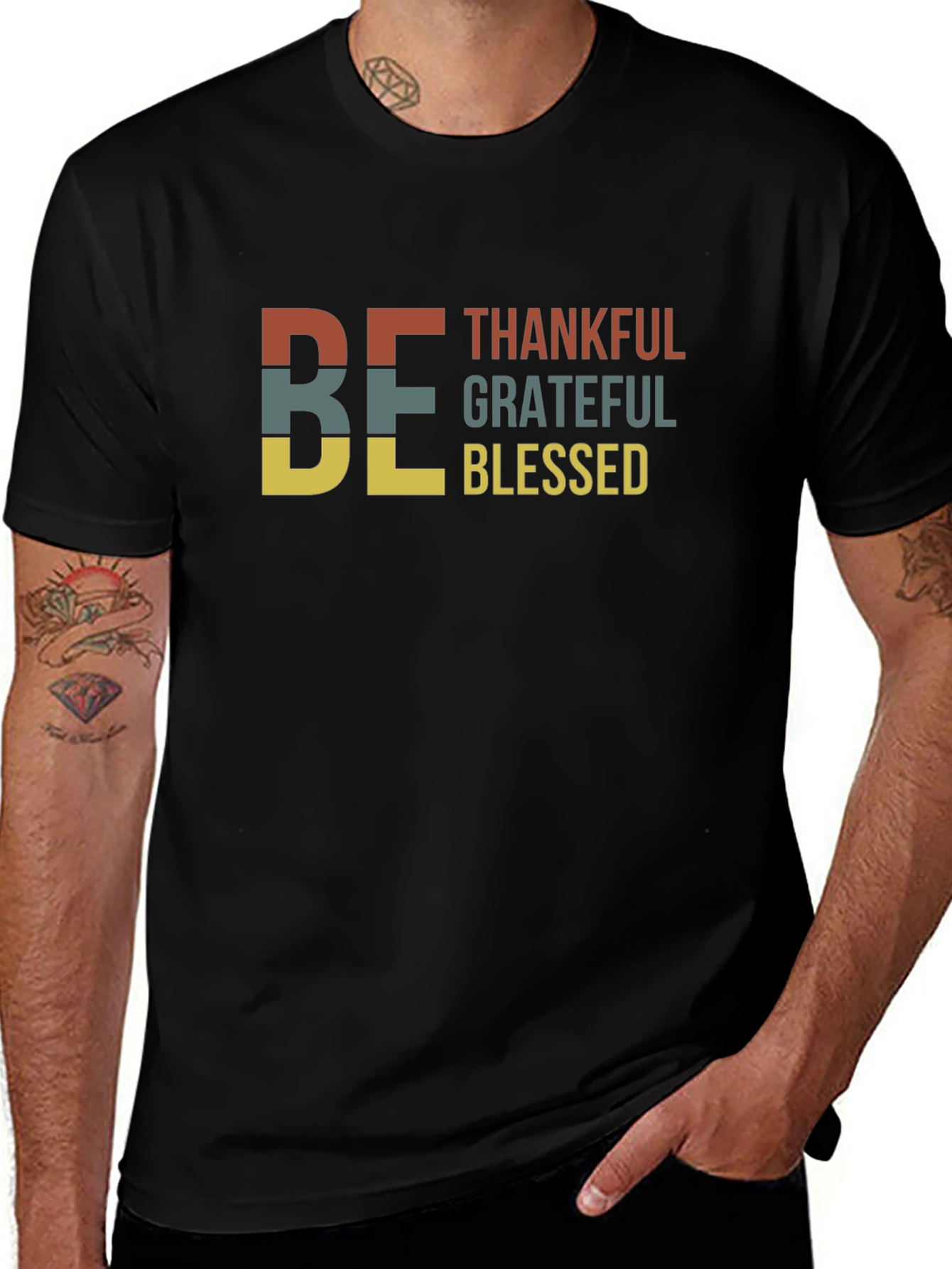 Be Thankful Graphic Tee | Unisex Black T-Shirt