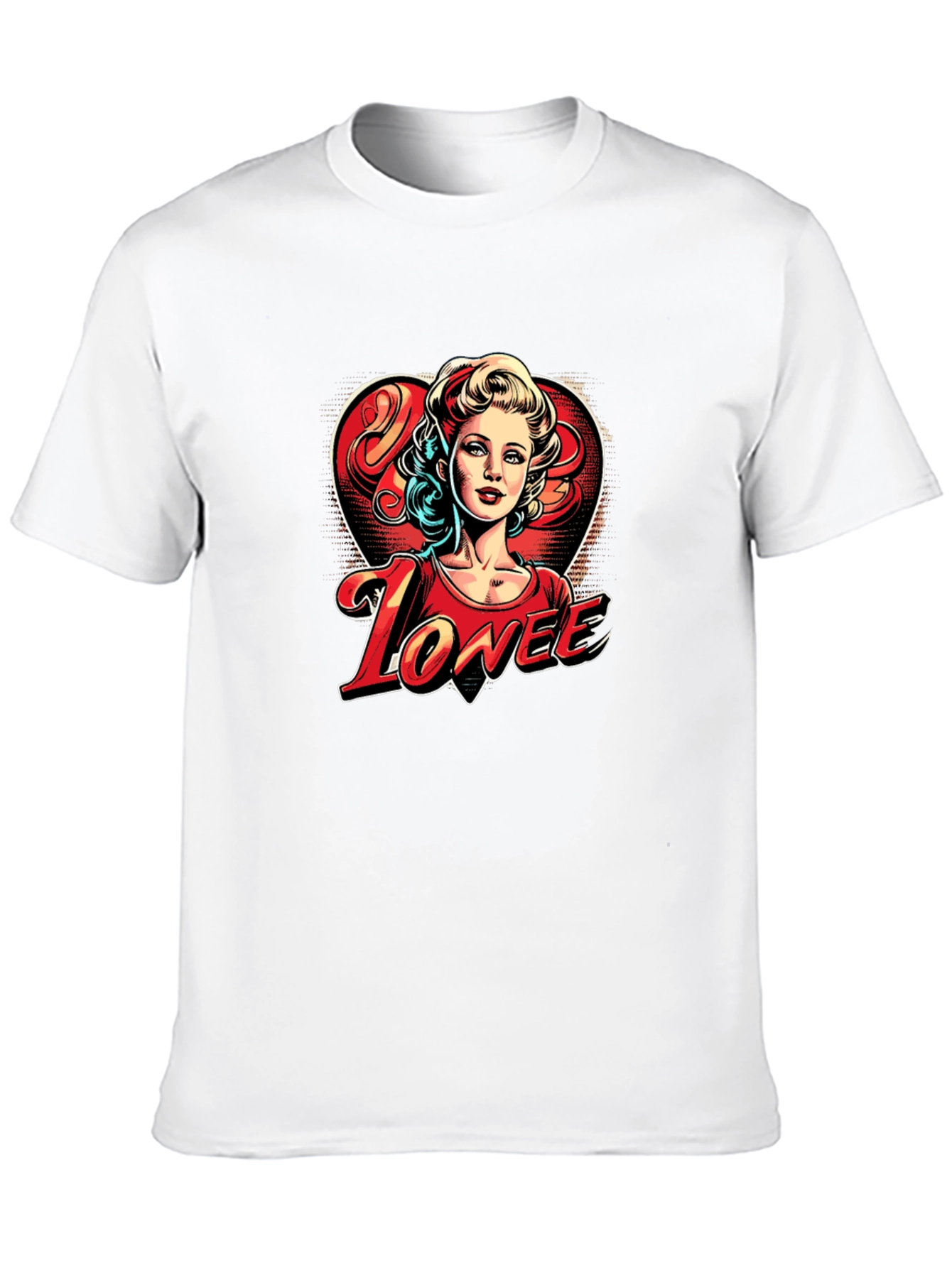 Lovee Retro Heart Graphic Black T-Shirt