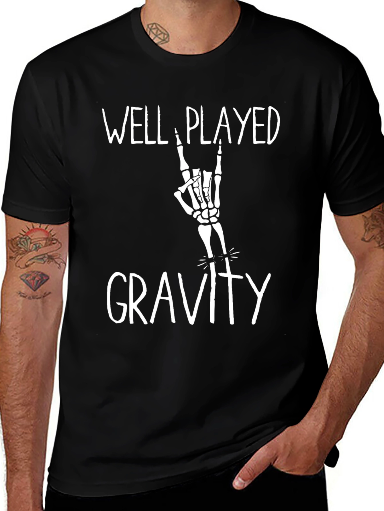 Well Played Gravity Skeleton Hand T-Shirt