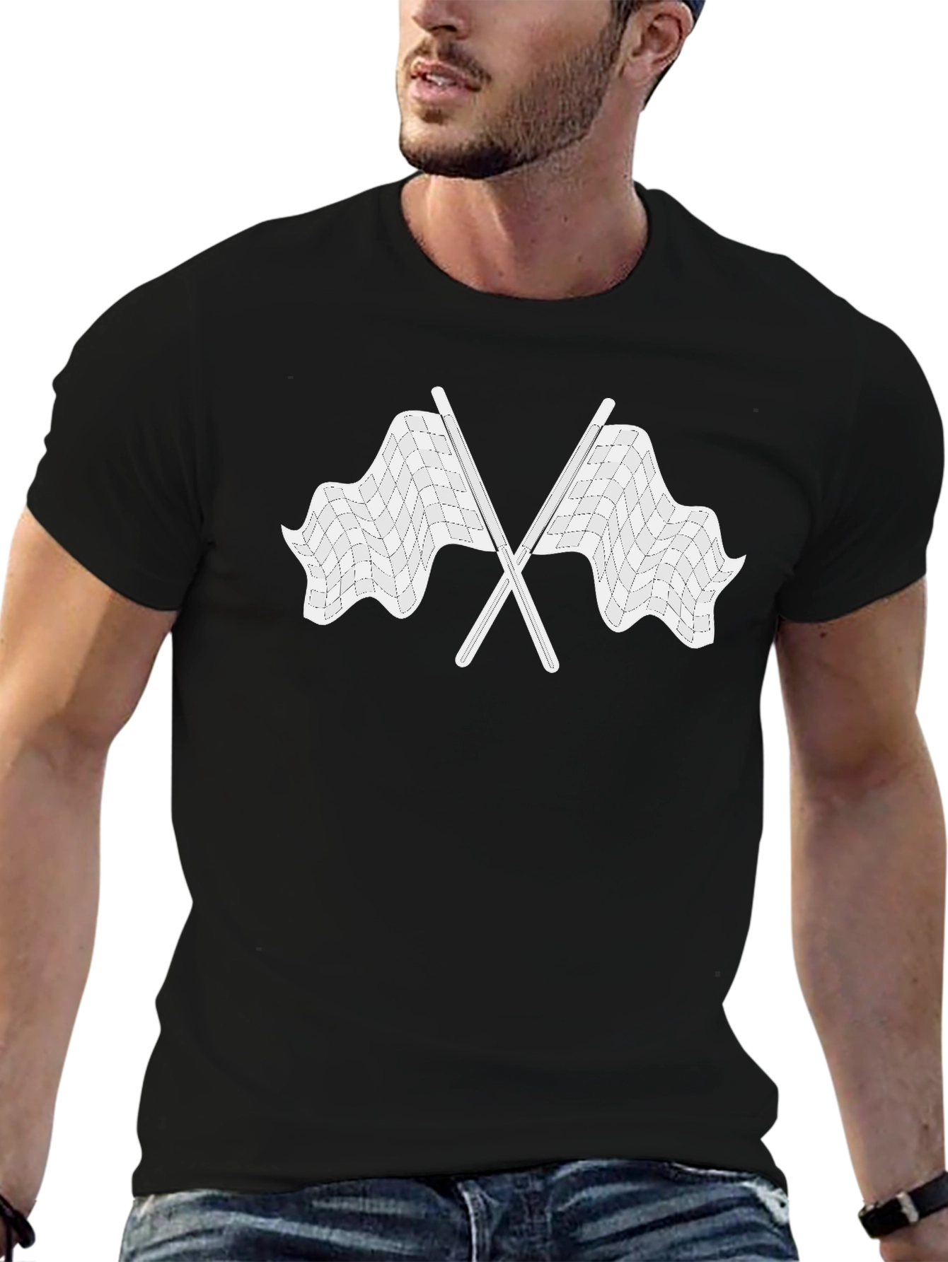 Checkered Flags Graphic Tee - Race Day Ready!