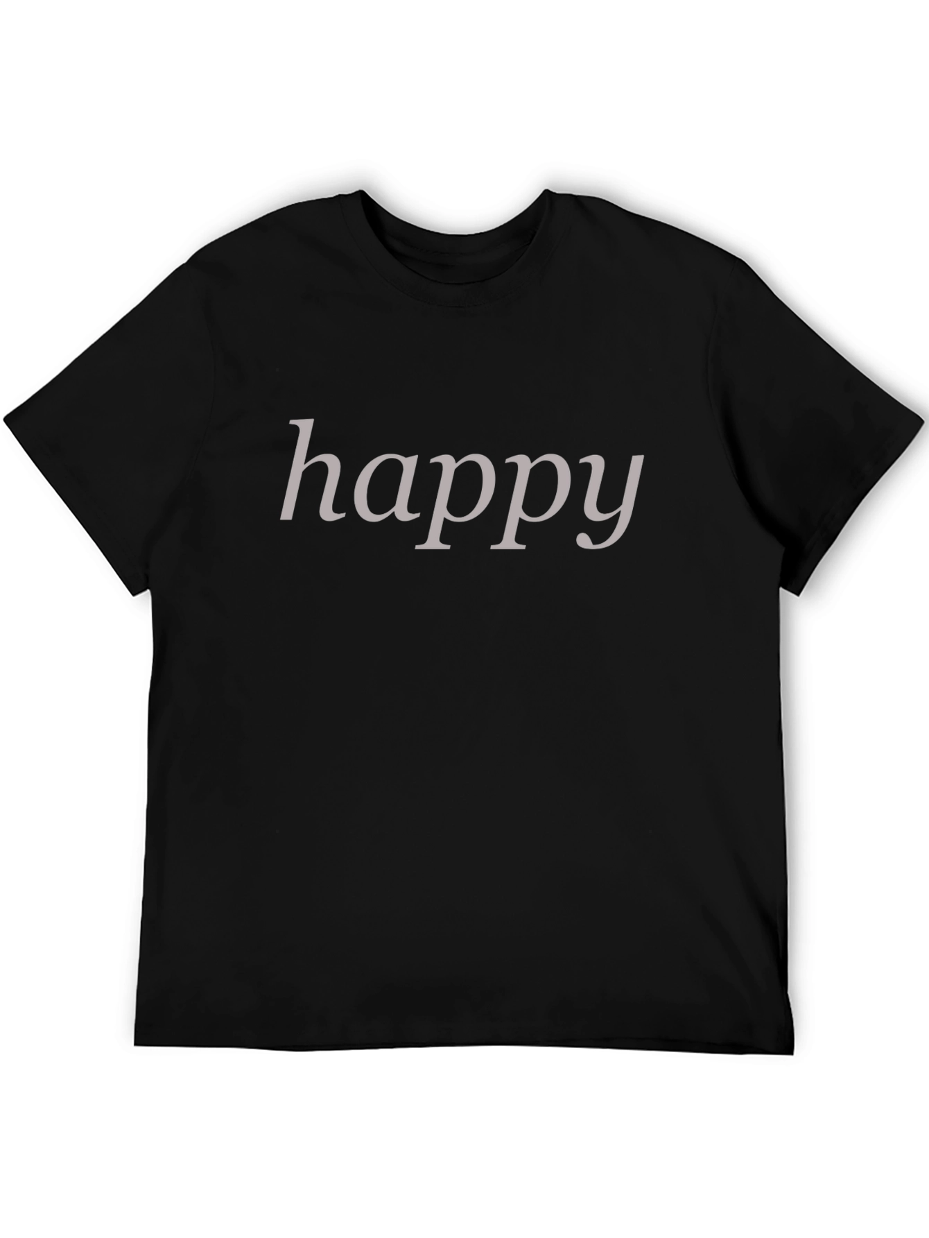 Happy T-Shirt - Casual Black Tee