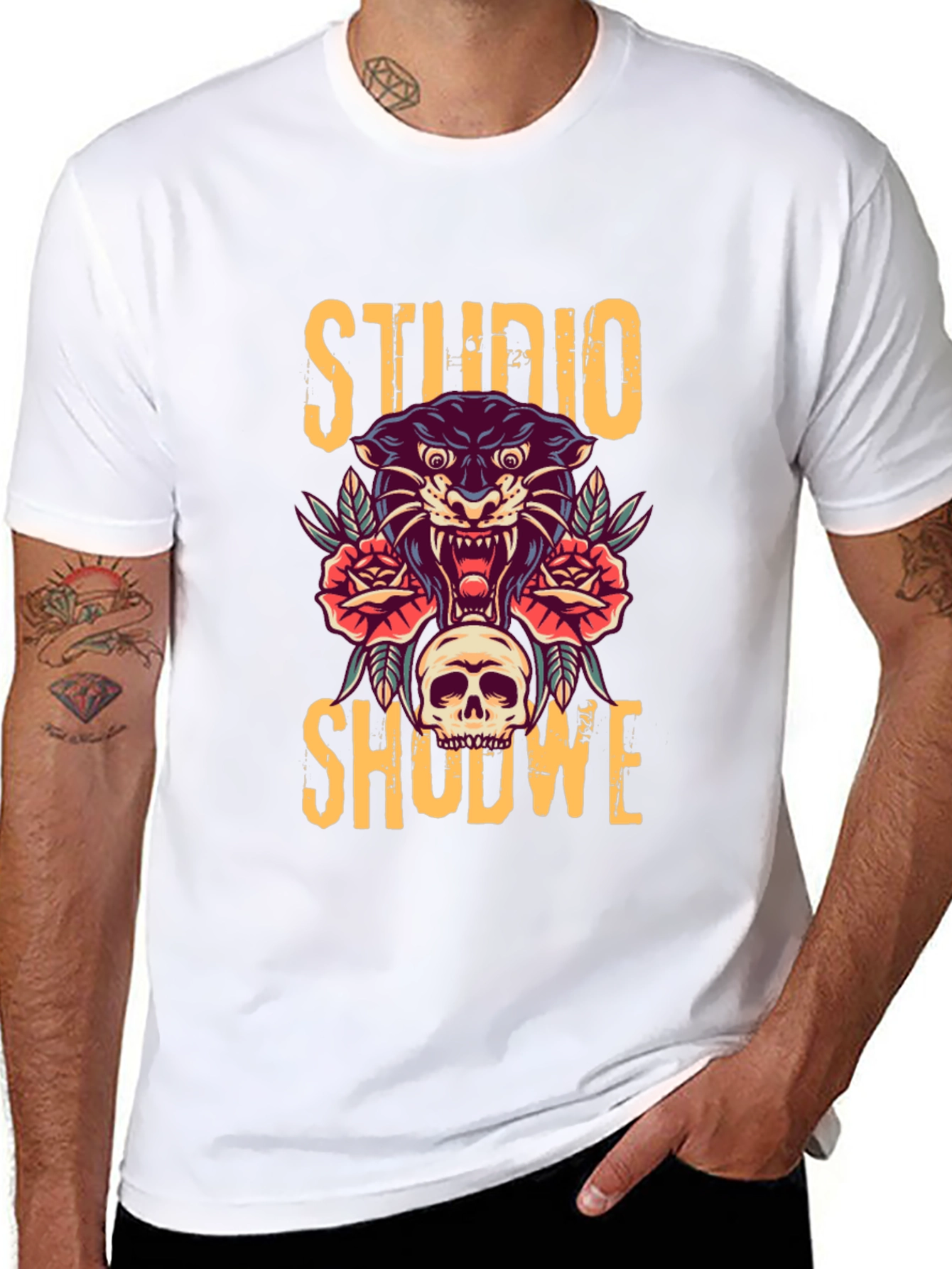 Studio Shodwe Graphic Tee - Skull & Panther Design