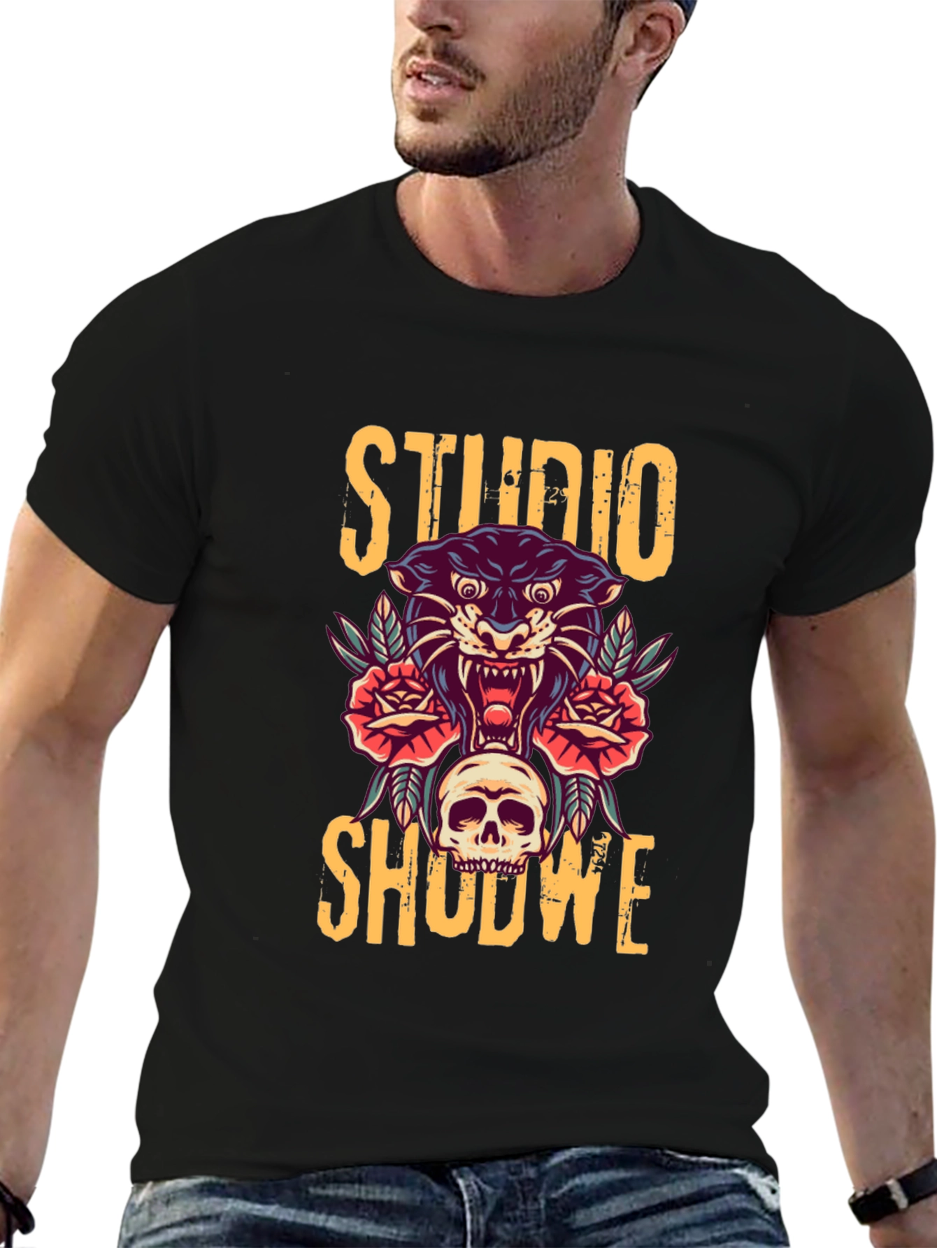 Studio Shodwe Graphic Tee - Skull & Panther Design