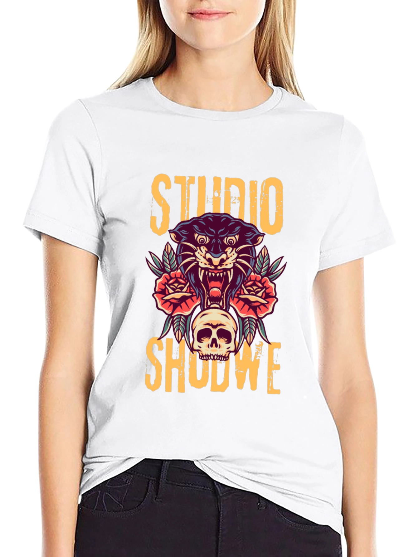 Studio Shodwe Graphic Tee - Skull & Panther Design