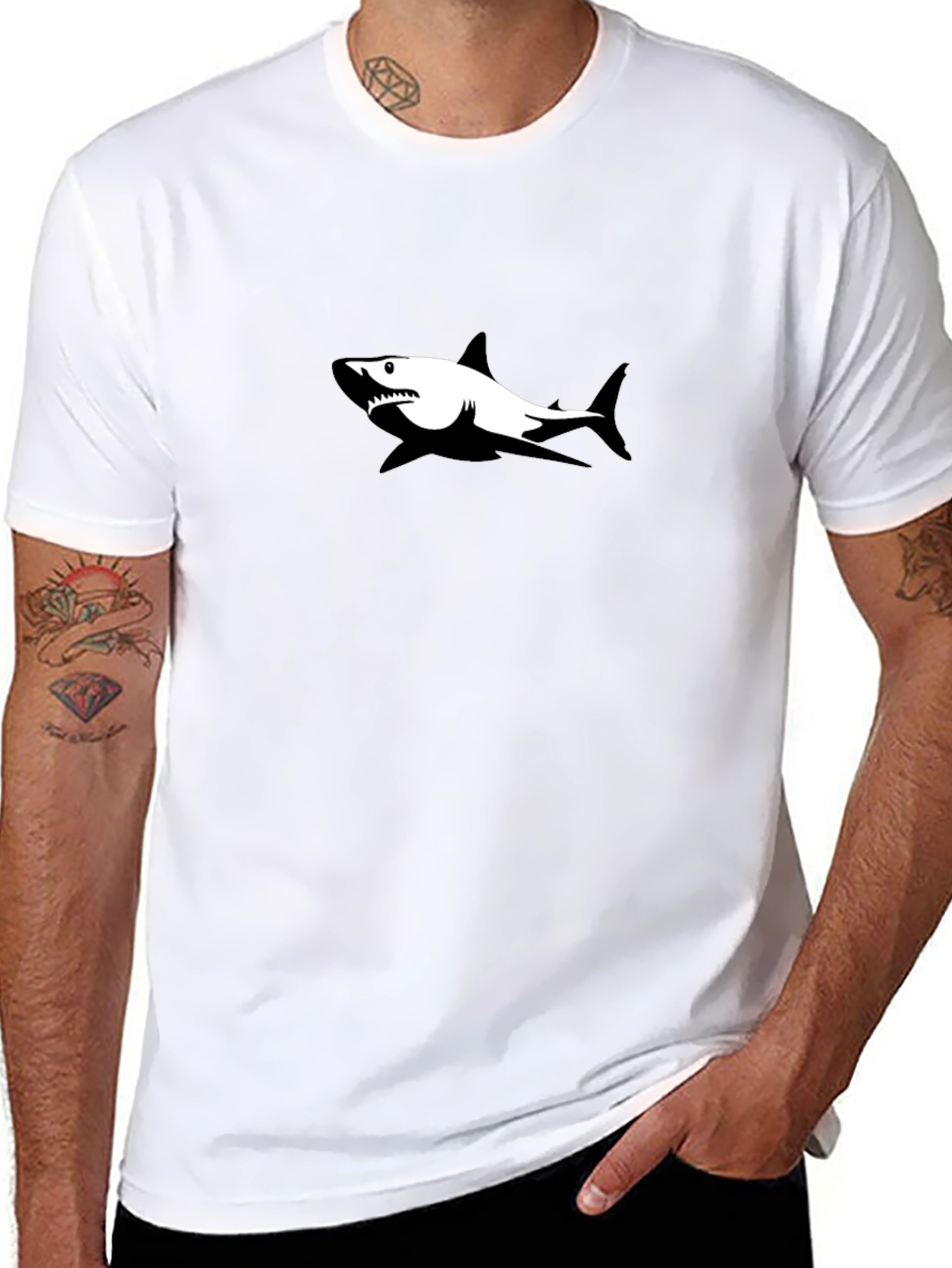Shark Graphic Black T-Shirt - Casual Style