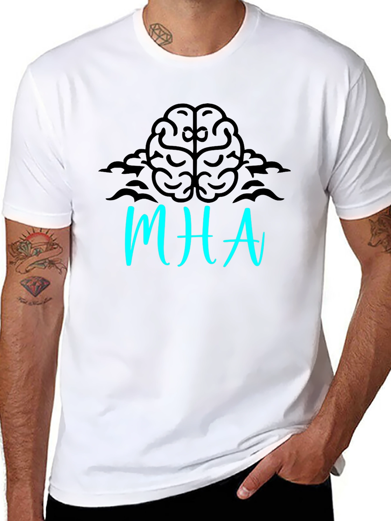 Brainy MHA Graphic Tee - Black Cotton Blend