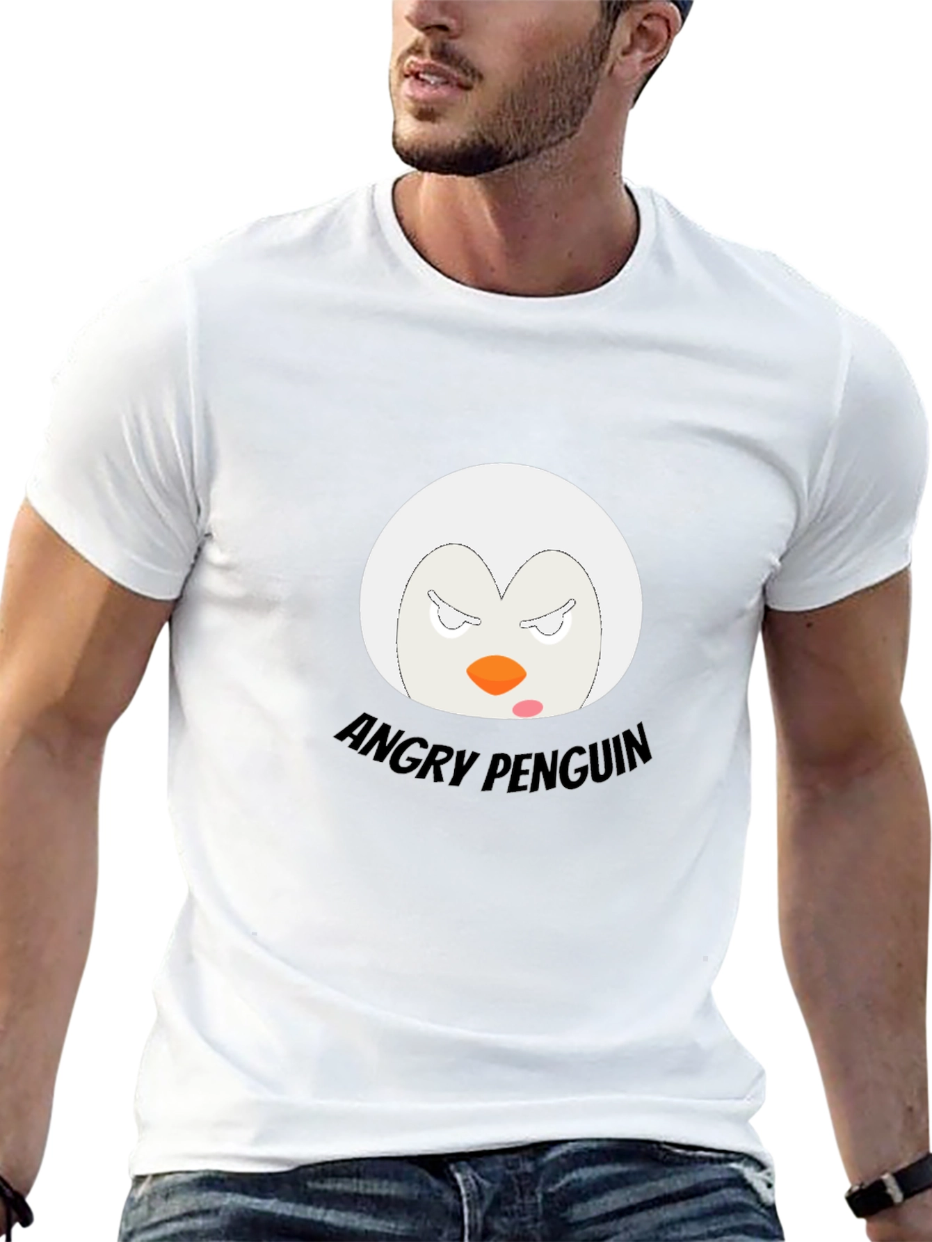 Angry Penguin Graphic T-Shirt - Black Cotton Tee