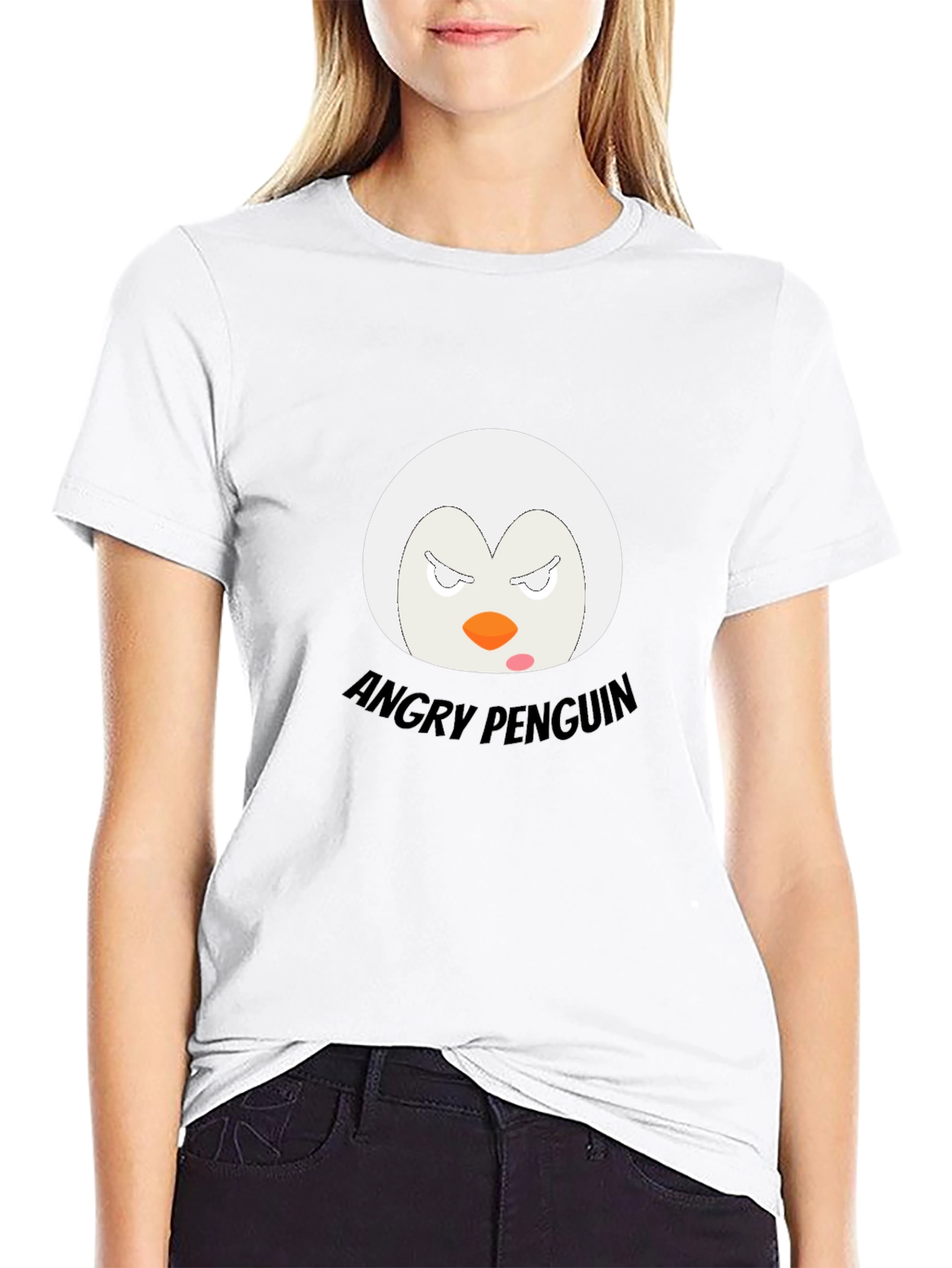 Angry Penguin Graphic T-Shirt - Black Cotton Tee