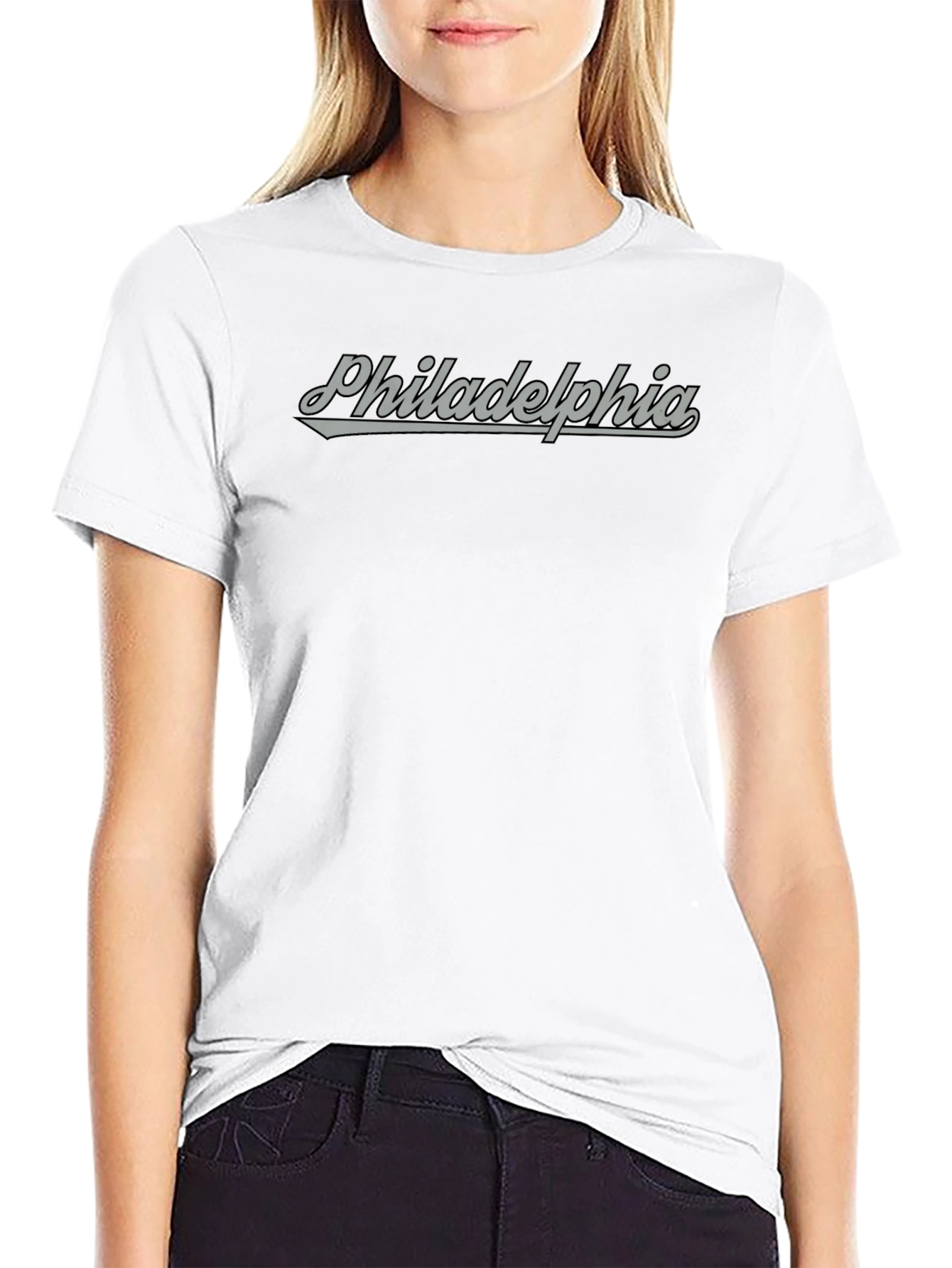 Philadelphia Script Graphic Tee - Soft Black