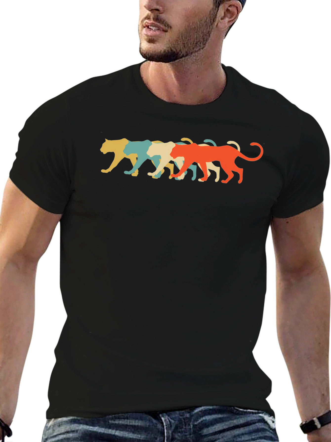 Retro Panther Graphic Tee - Cool Casual Style
