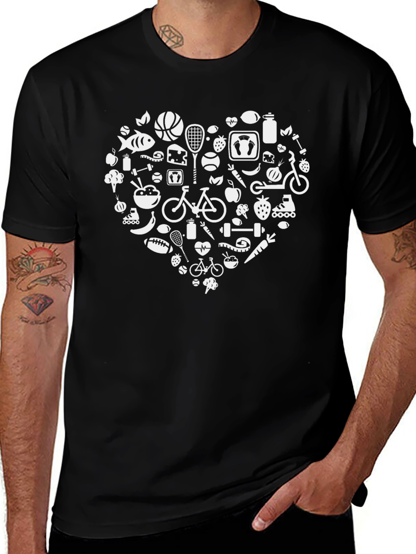 Healthy Lifestyle Heart Graphic T-Shirt