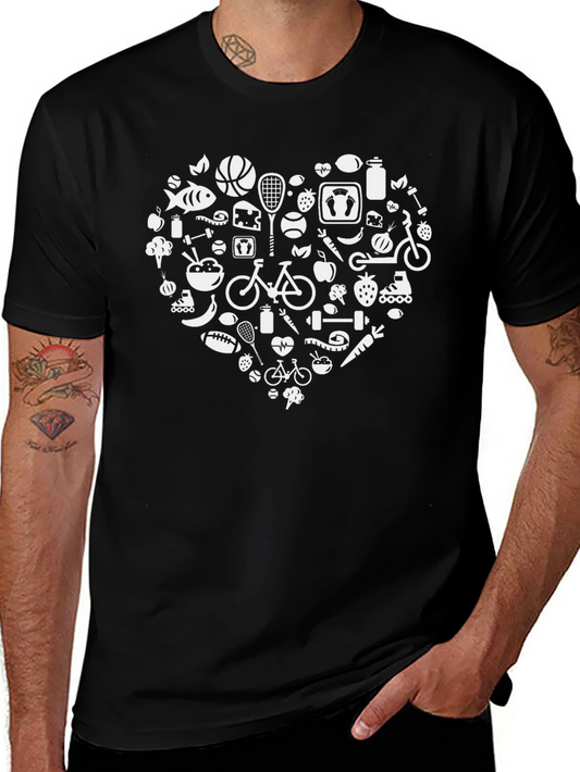 Healthy Lifestyle Heart Graphic T-Shirt