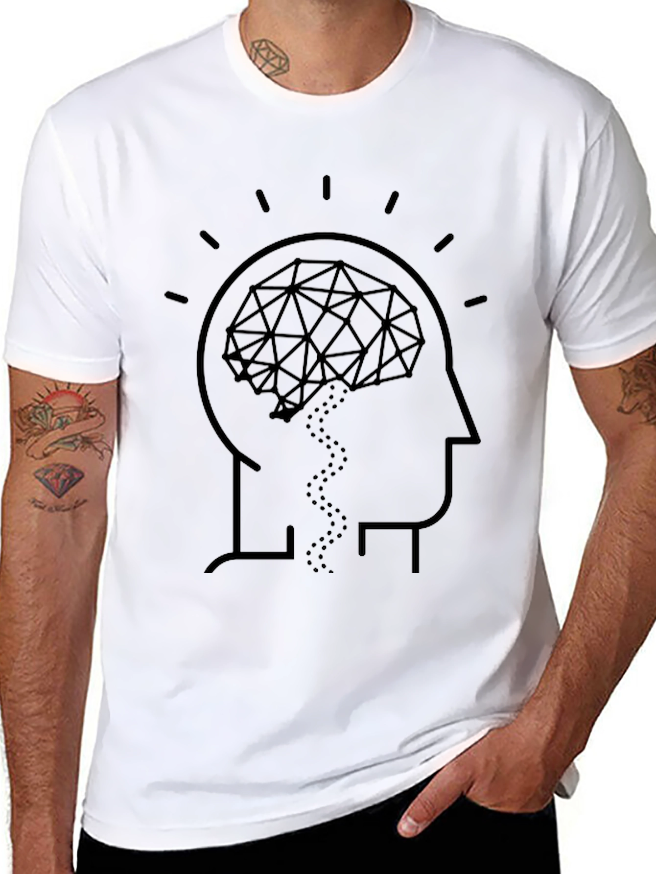 Brain Power T-Shirt - Abstract Thinker Tee