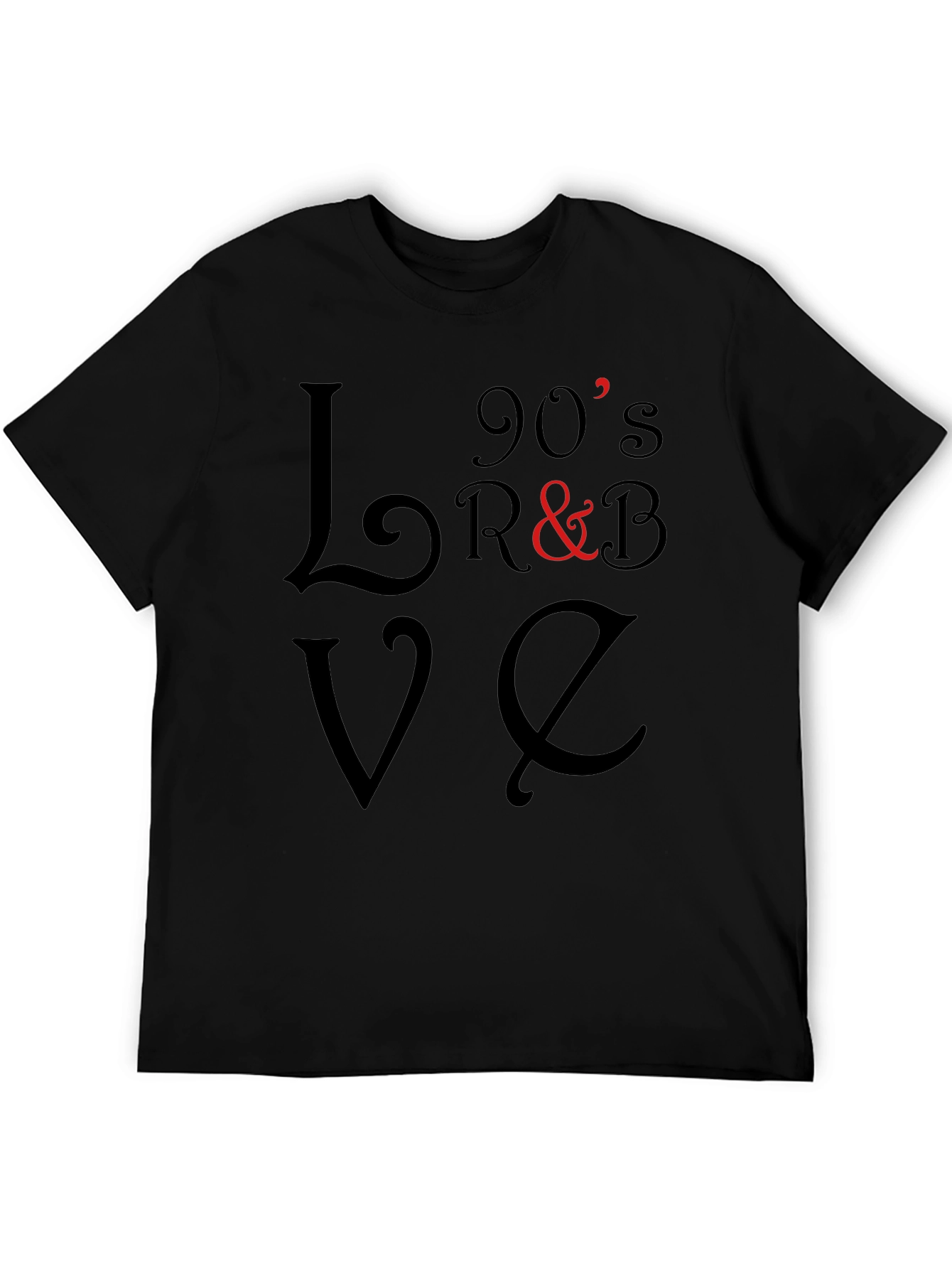 90s R&B Love T-Shirt - Black