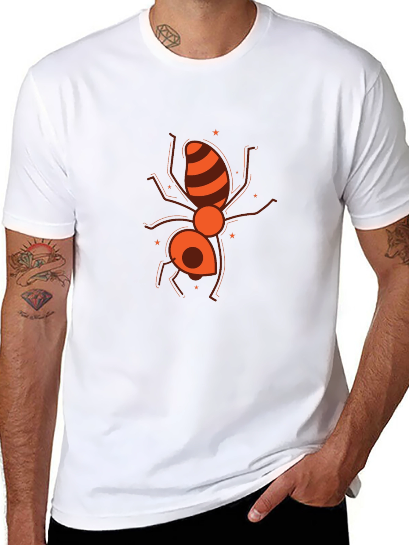 Ant Graphic Black T-Shirt - Unique Insect Design