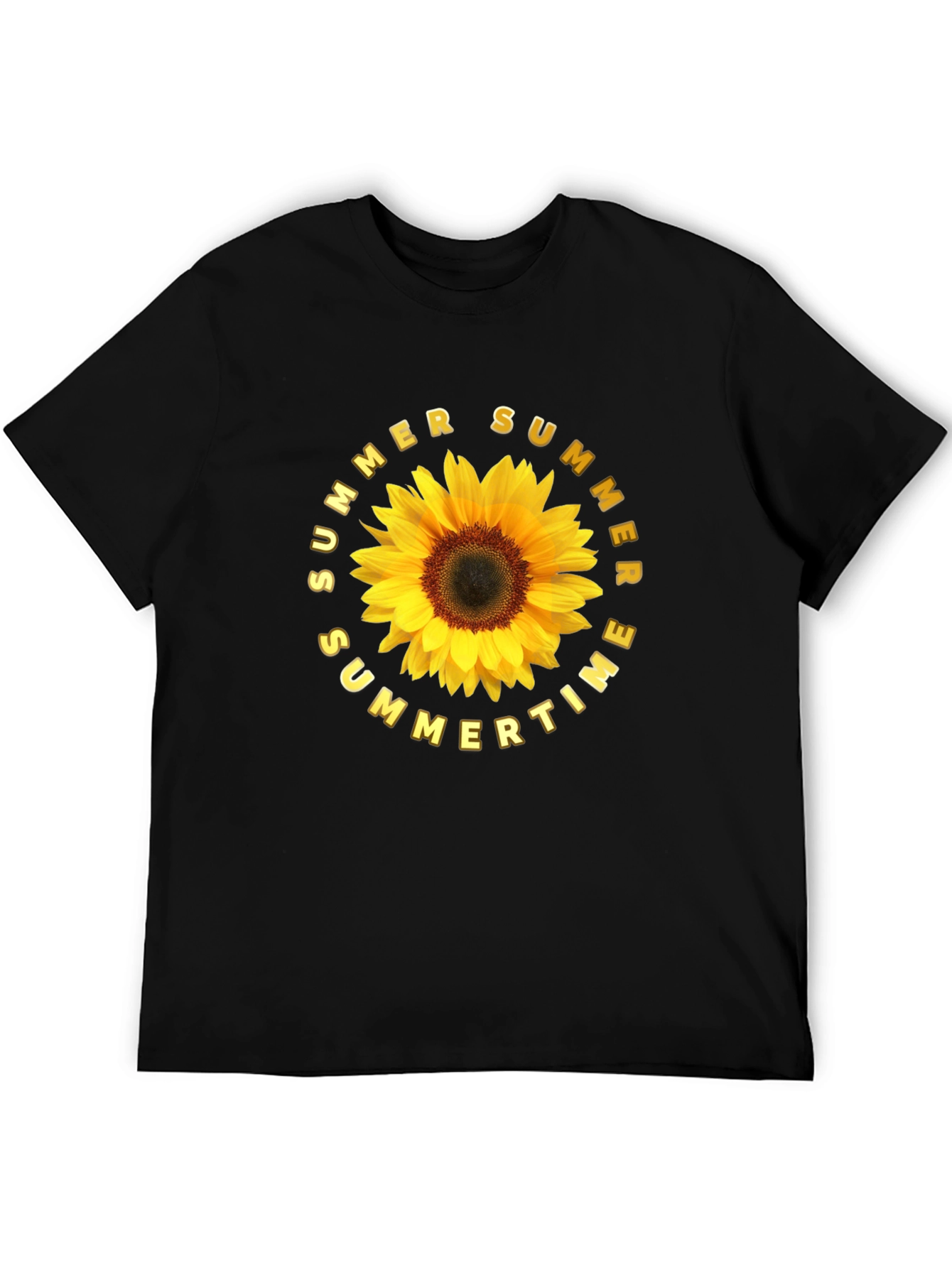 Summer Sunflower Graphic Tee - Black Unisex T-Shirt