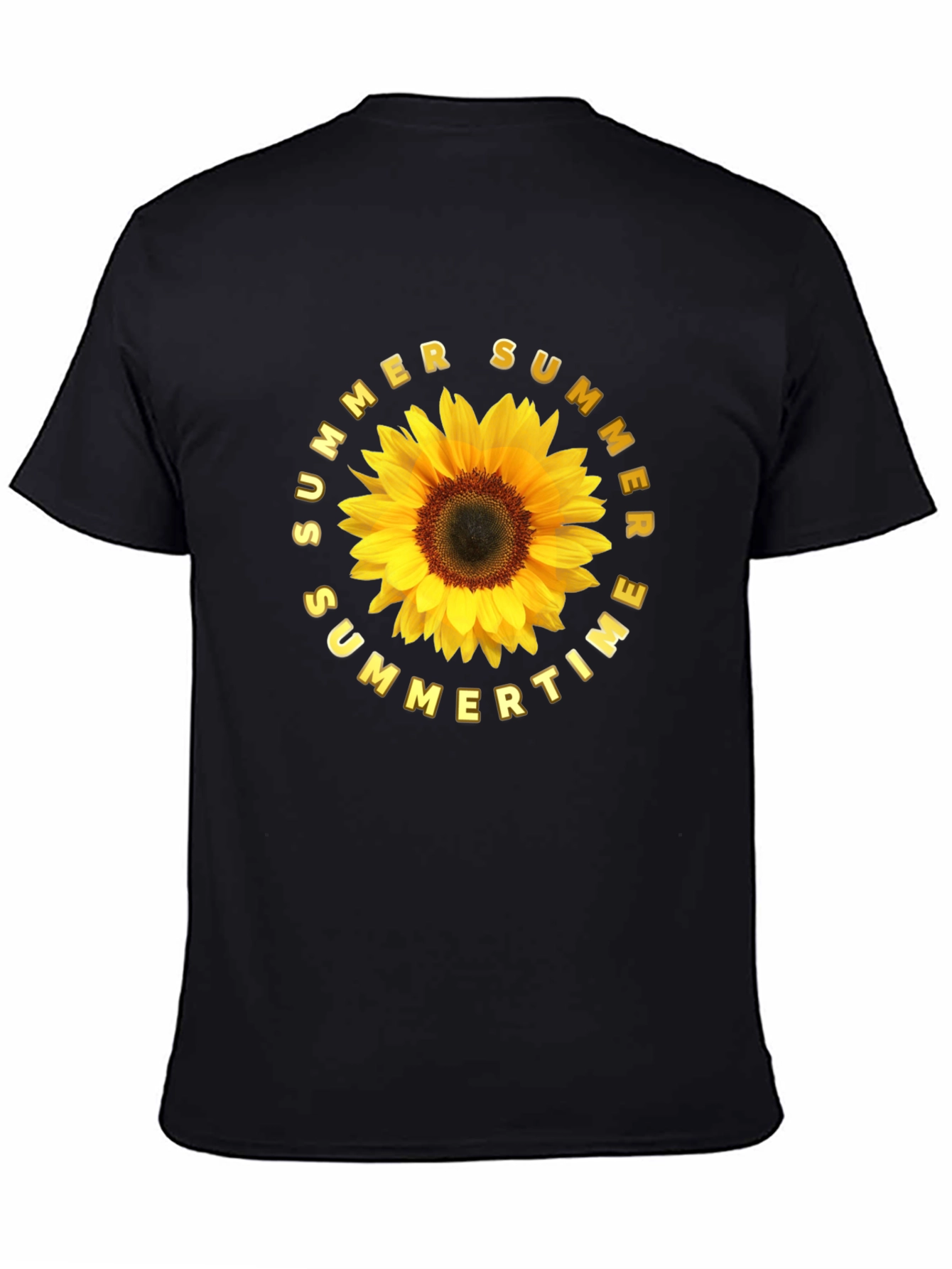 Summer Sunflower Graphic Tee - Black Unisex T-Shirt