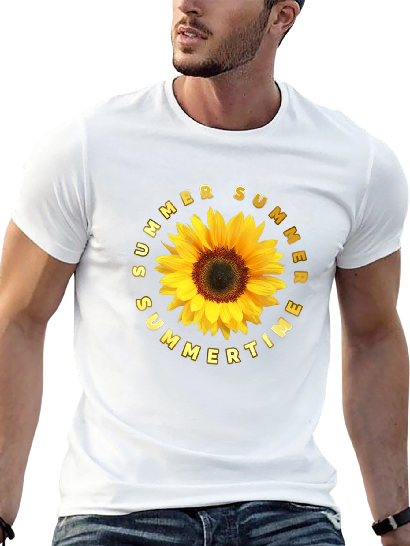 Summer Sunflower Graphic Tee - Black Unisex T-Shirt