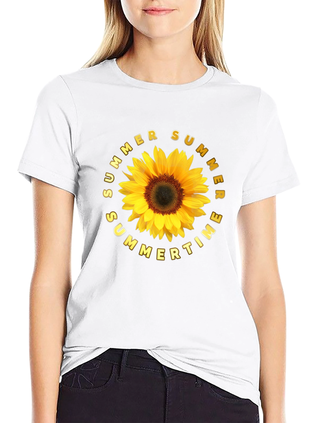 Summer Sunflower Graphic Tee - Black Unisex T-Shirt