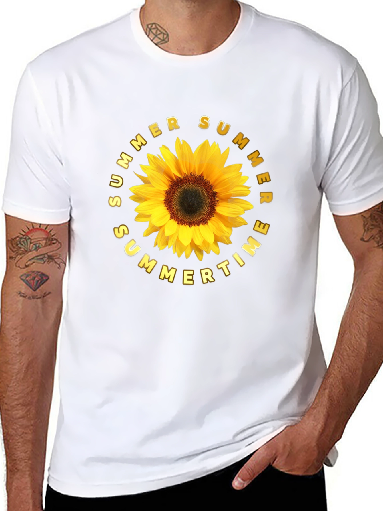 Summer Sunflower Graphic Tee - Black Unisex T-Shirt