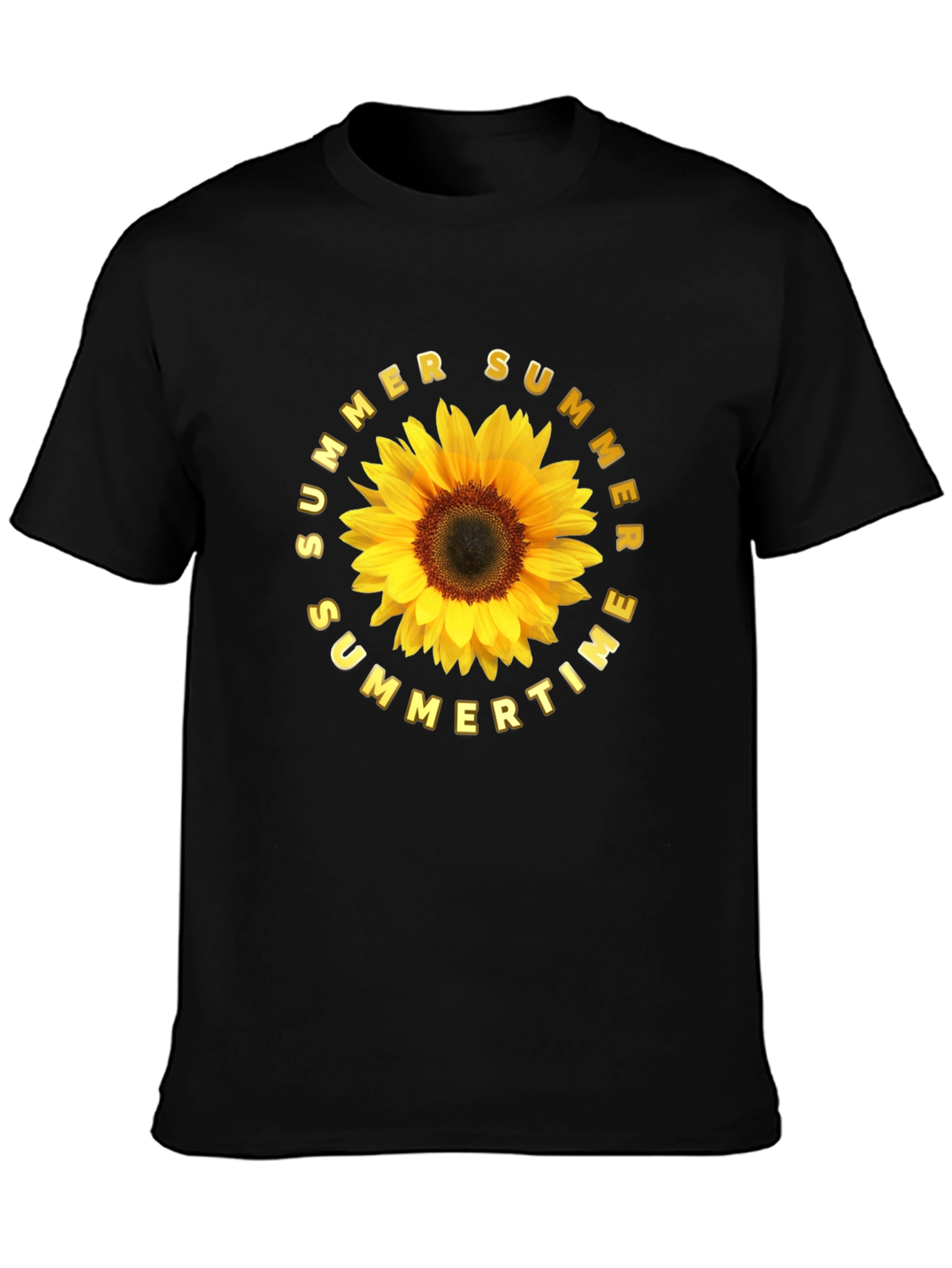 Summer Sunflower Graphic Tee - Black Unisex T-Shirt