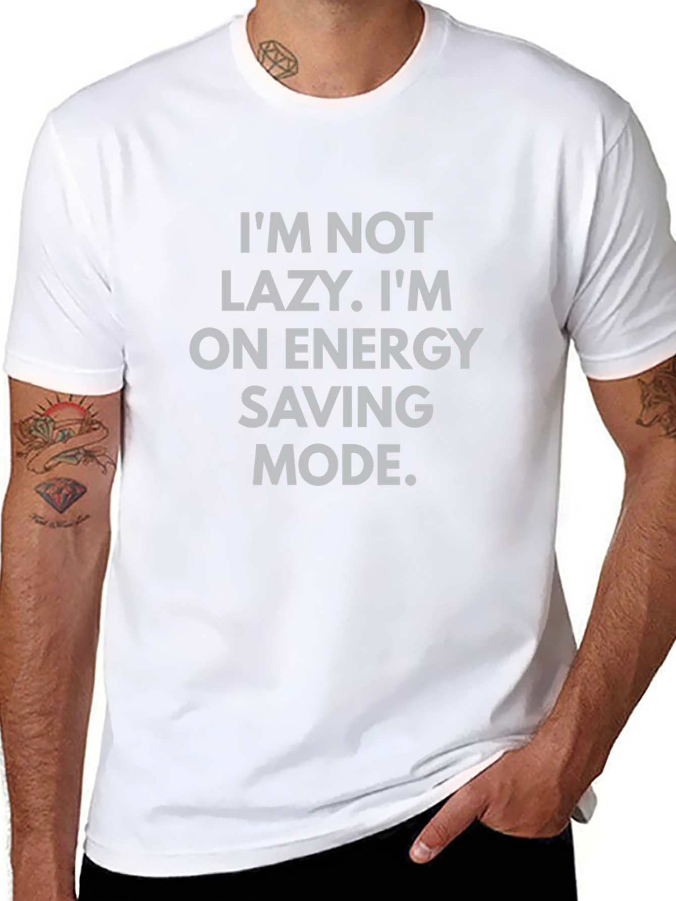 Funny Energy Saving Mode Black T-Shirt