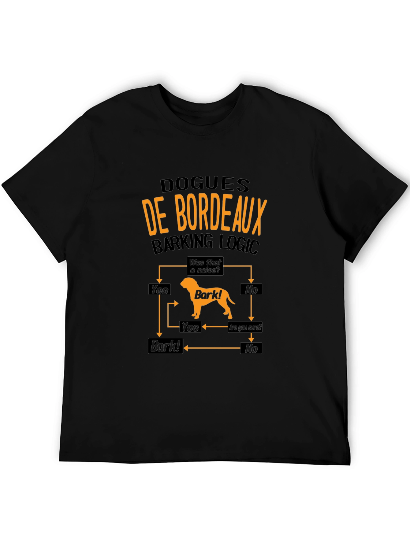 Dogue de Bordeaux Barking Logic Black T-Shirt