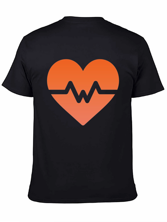Heartbeat Graphic Black T-Shirt - Modern Style