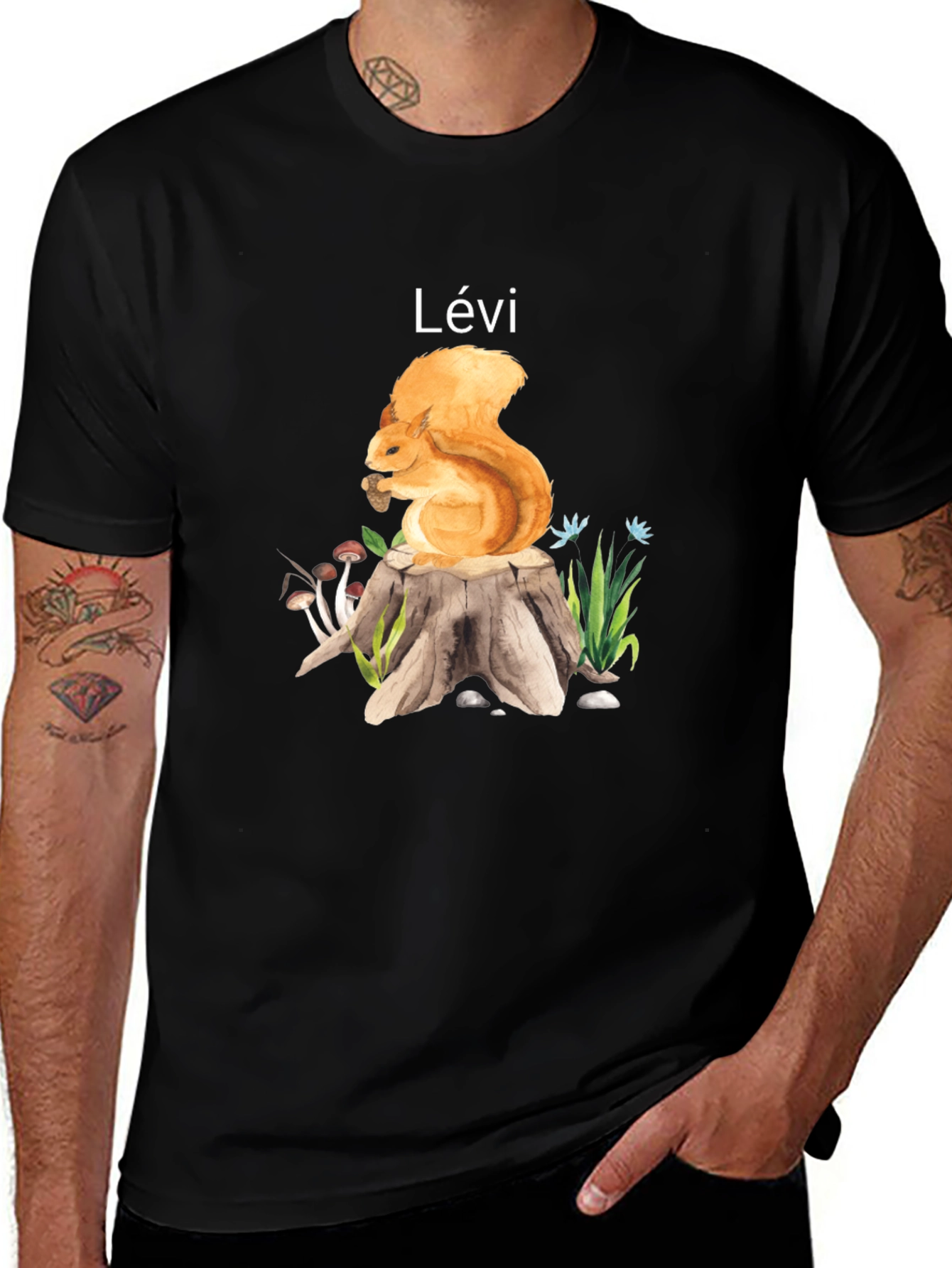 Squirrel on Stump Personalized T-Shirt