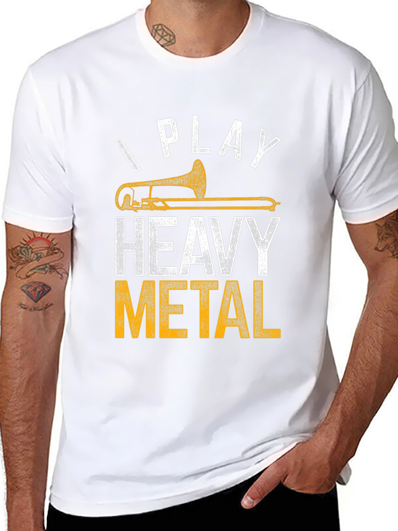 Heavy Metal Trombone Player Black T-Shirt