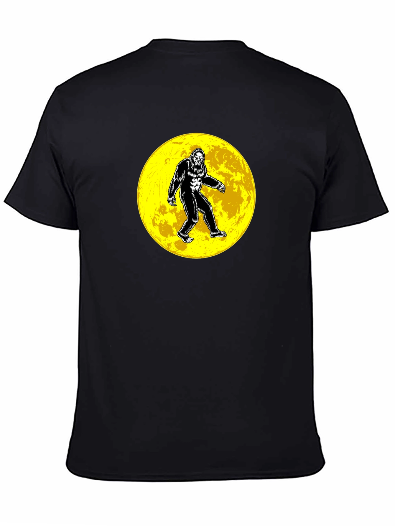Bigfoot Moon Graphic T-Shirt - Black Cotton Tee
