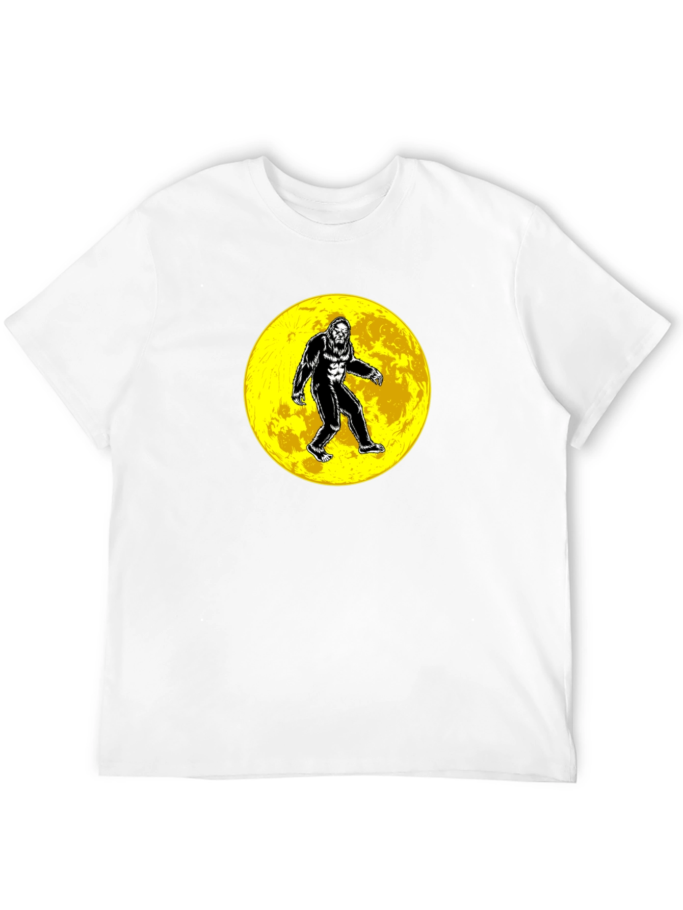 Bigfoot Moon Graphic T-Shirt - Black Cotton Tee
