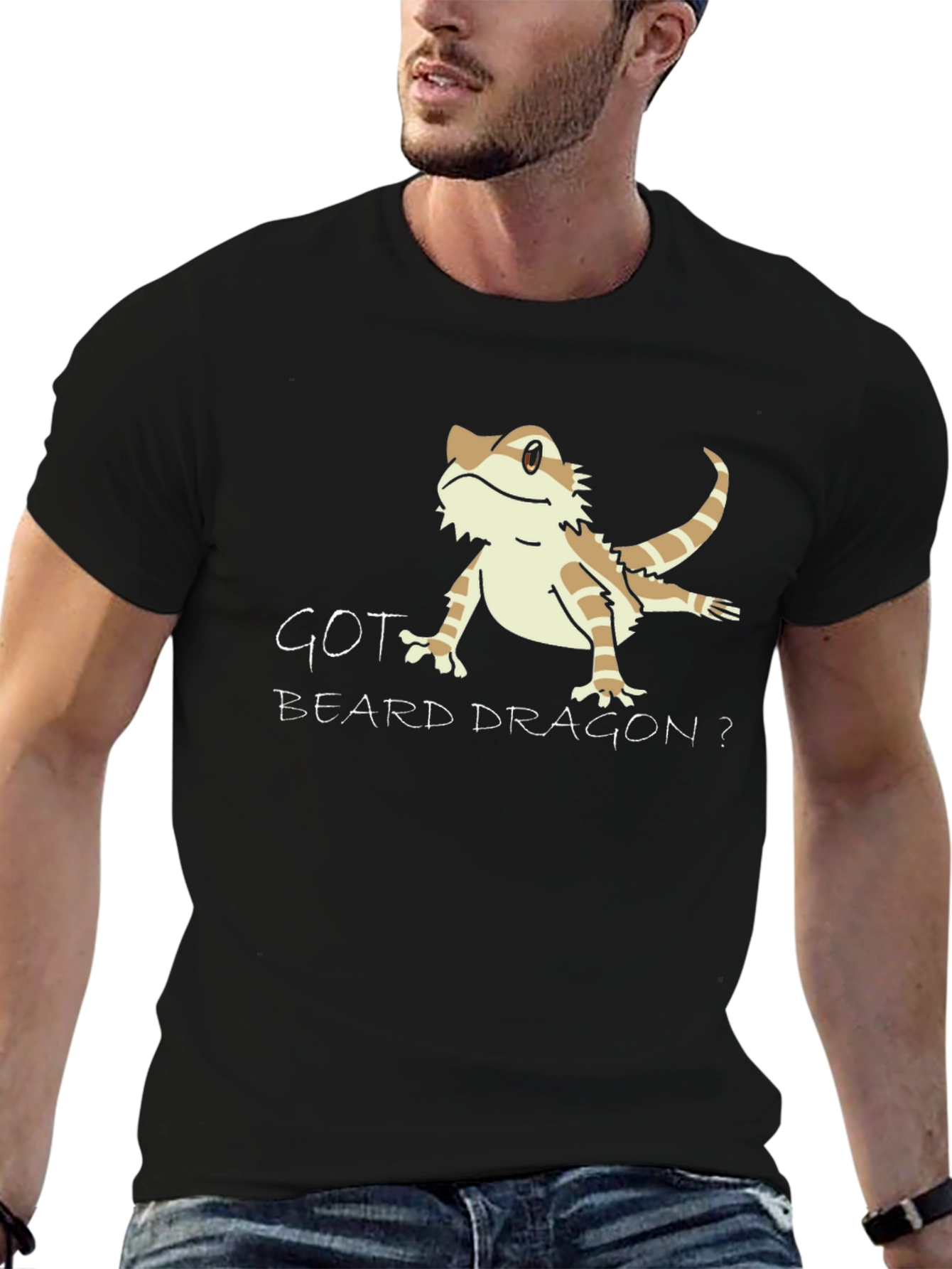 Got Beard Dragon? Black Graphic T-Shirt