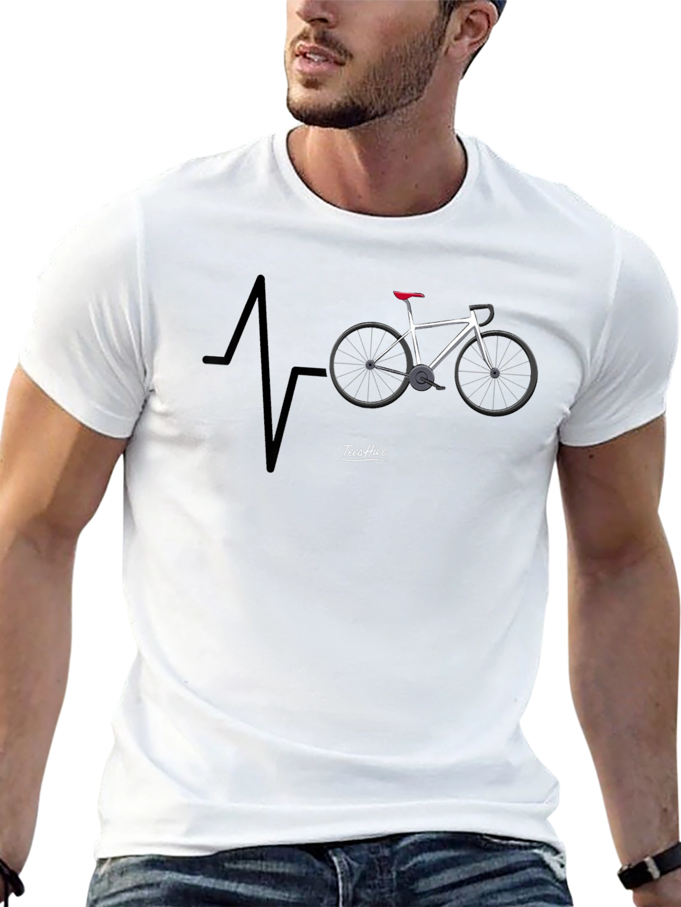 Cycling Heartbeat T-Shirt - Ride Your Passion