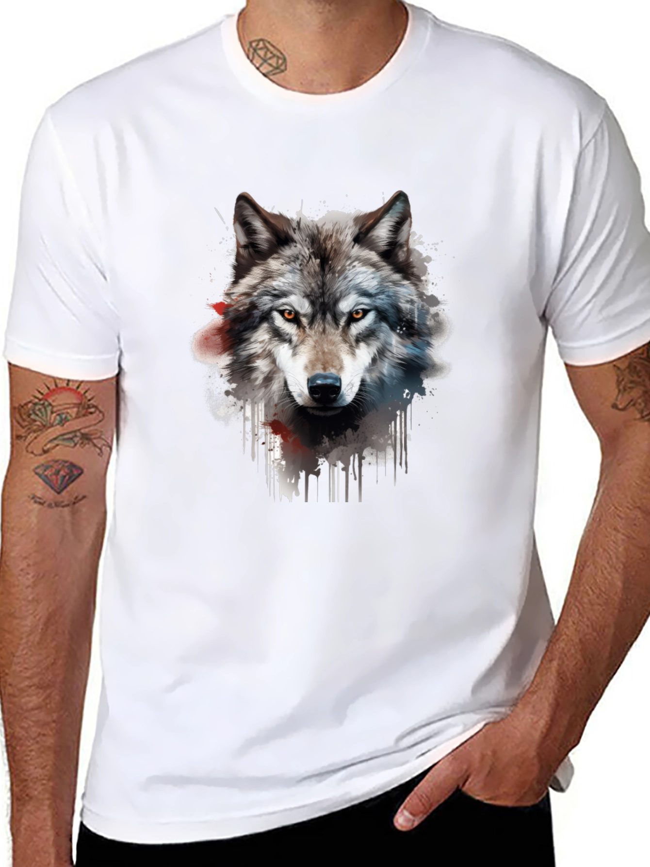 Wolf Graphic T-Shirt - Mens Black Tee