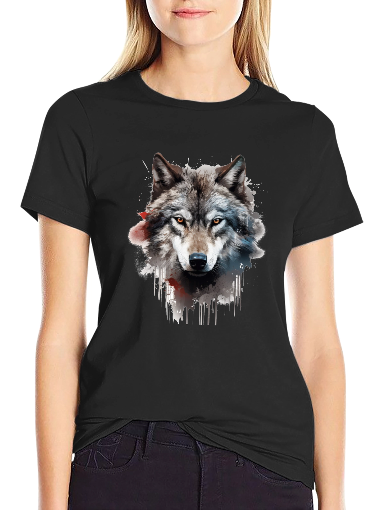 Wolf Graphic T-Shirt - Mens Black Tee