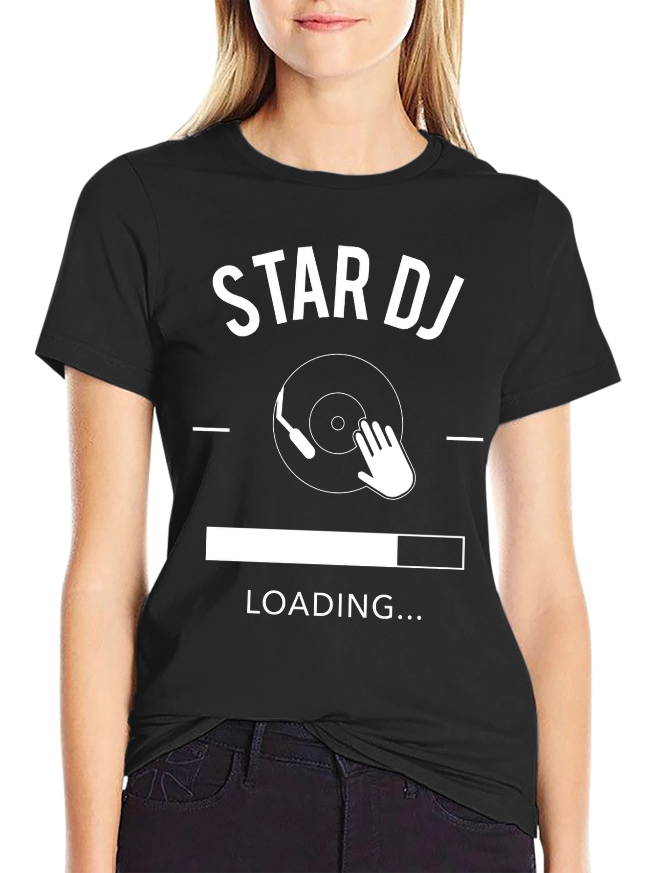 Star DJ Loading T-Shirt - Black