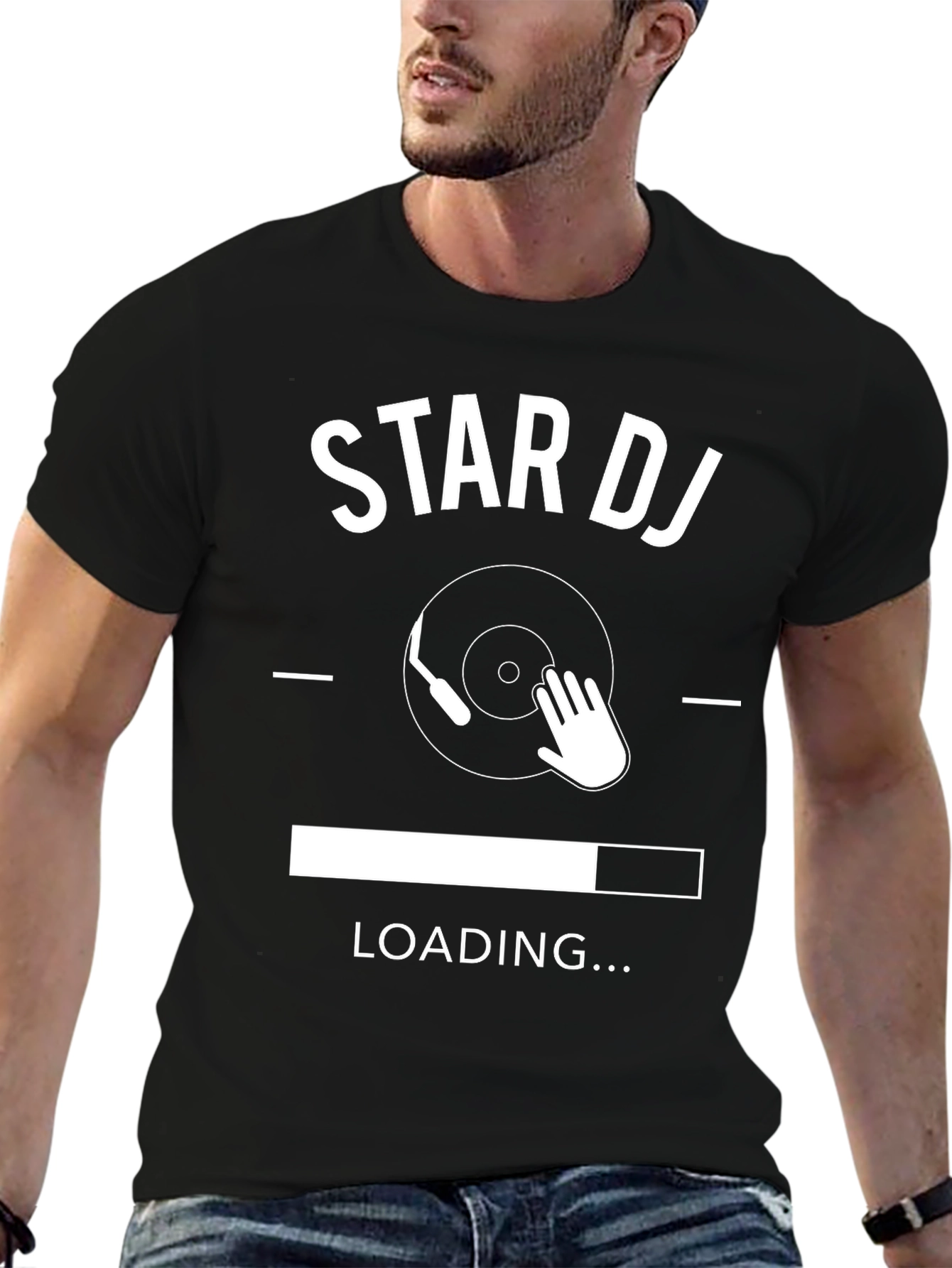 Star DJ Loading T-Shirt - Black
