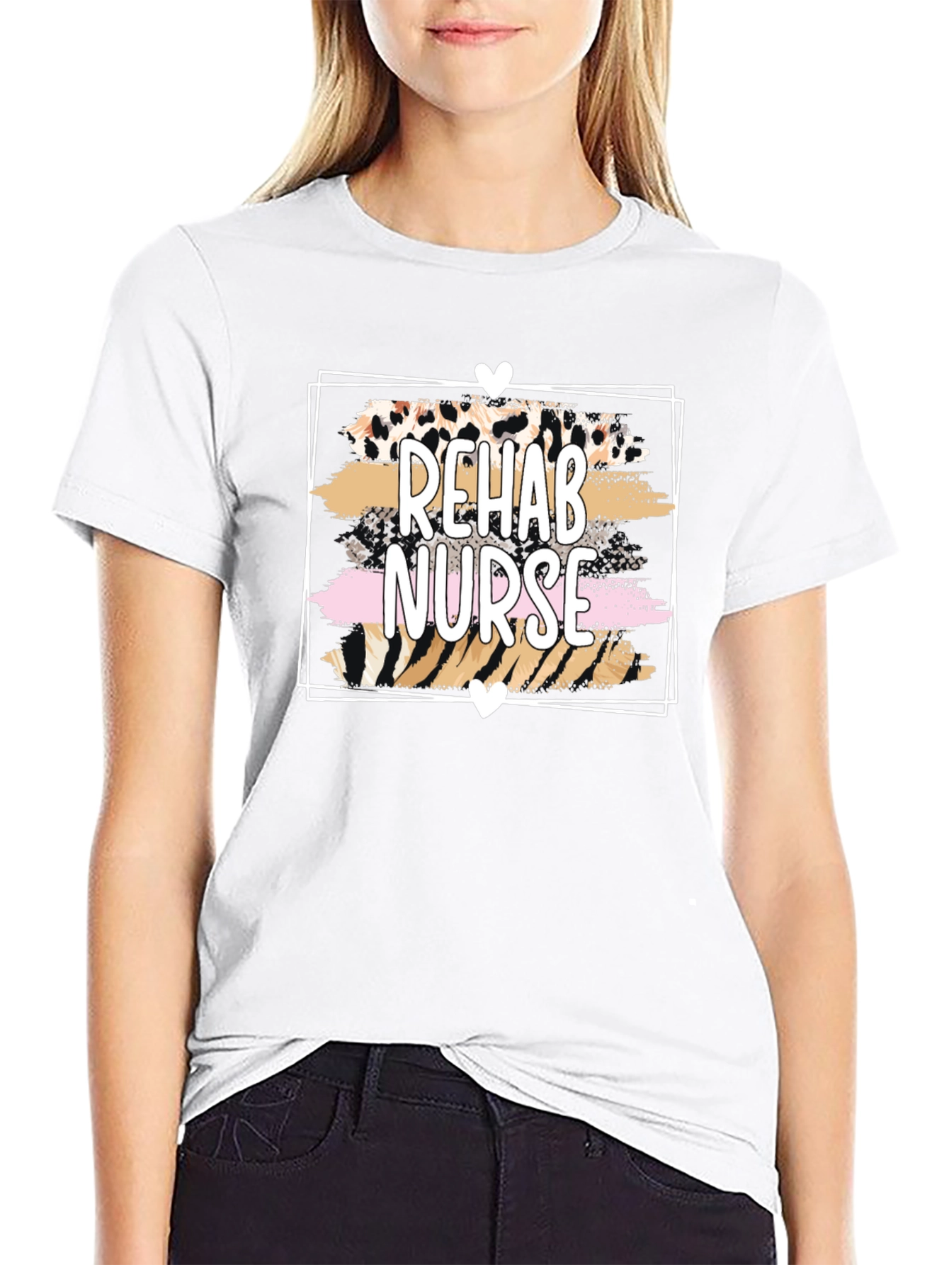Rehab Nurse Graphic Tee - Leopard Print