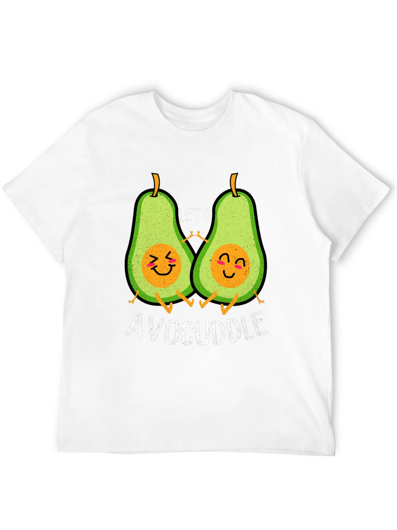 Avocuddle Black T-Shirt: Cute Avocado Cartoon Graphic Tee