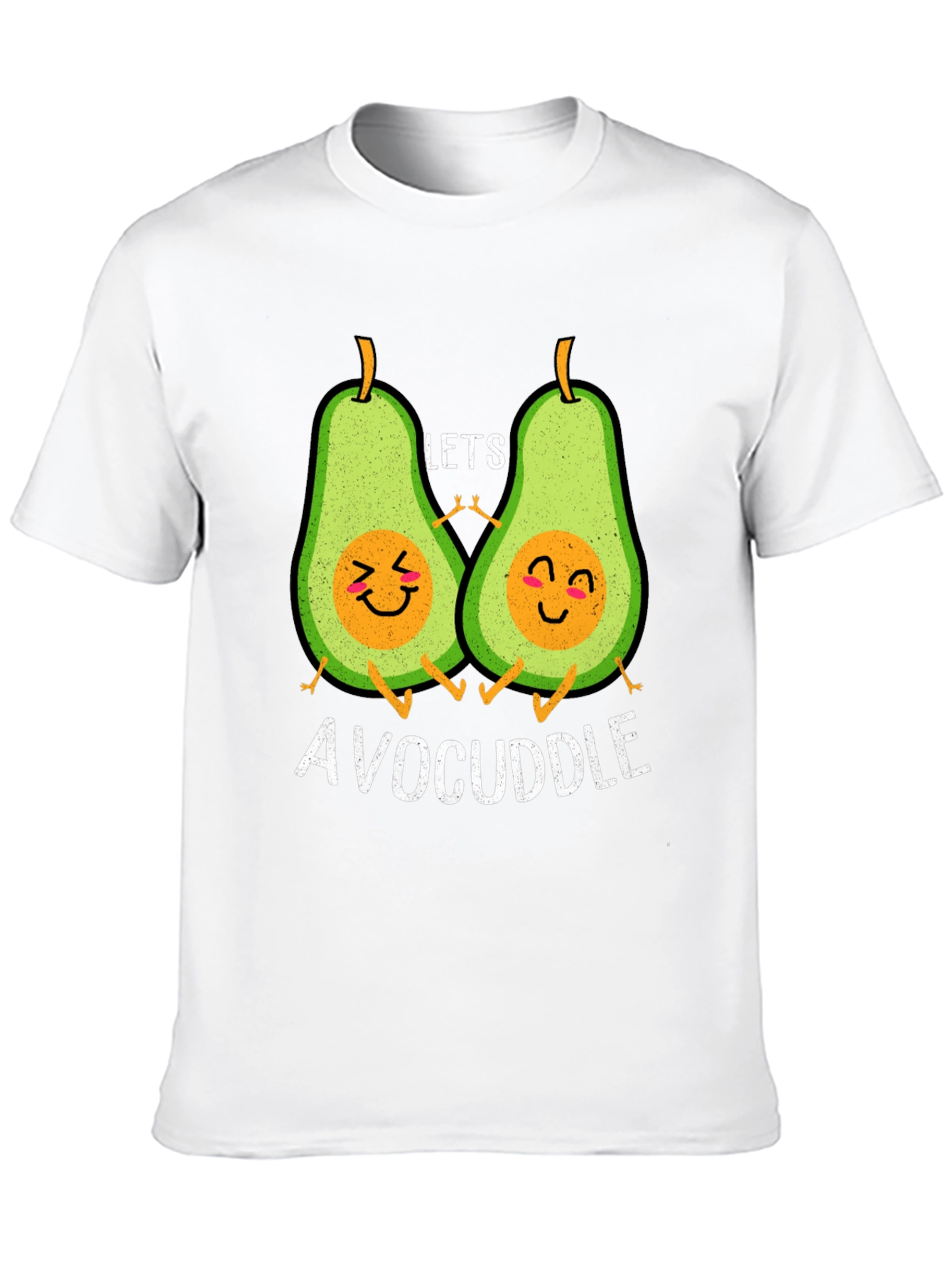 Avocuddle Black T-Shirt: Cute Avocado Cartoon Graphic Tee